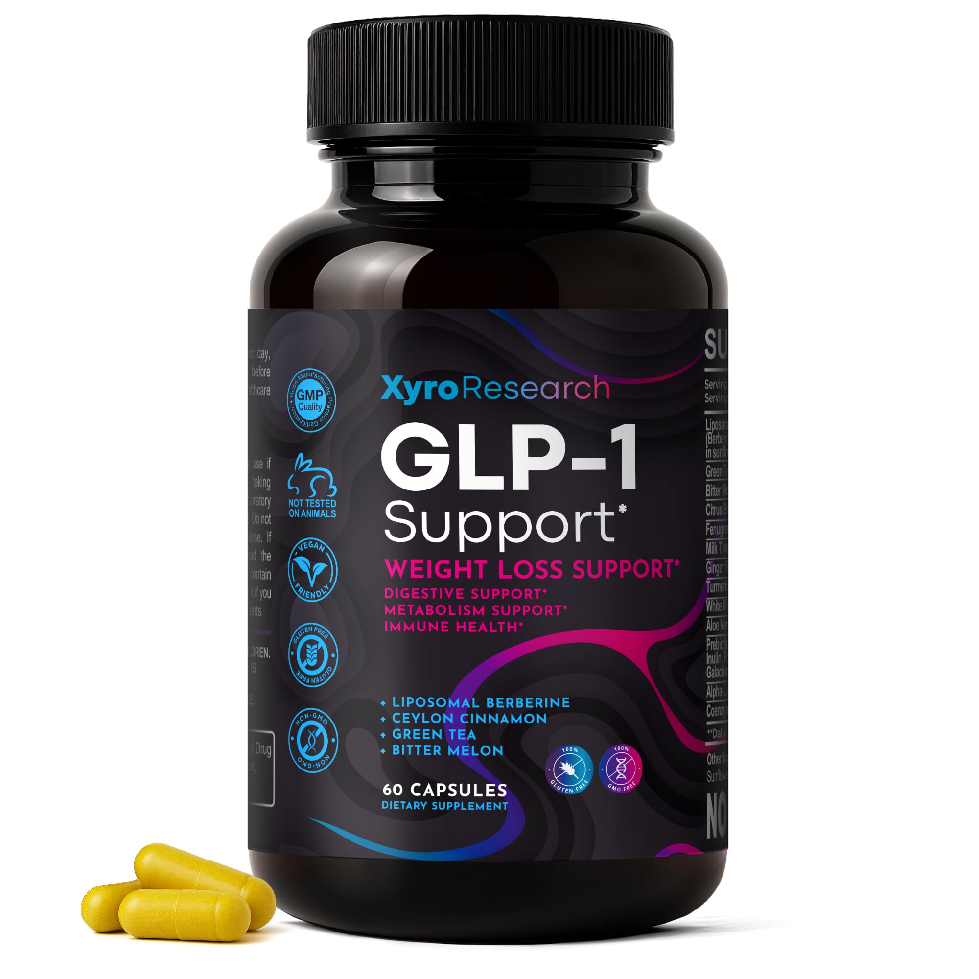 Xyro Research GLP-1 Support Weight Loss Supplement - Appetite Suppressant & Metabolism Booster to Support Natural Hunger Control Curb Cravings Burn Fat & Gut Wellness Xyro Research Au supplements