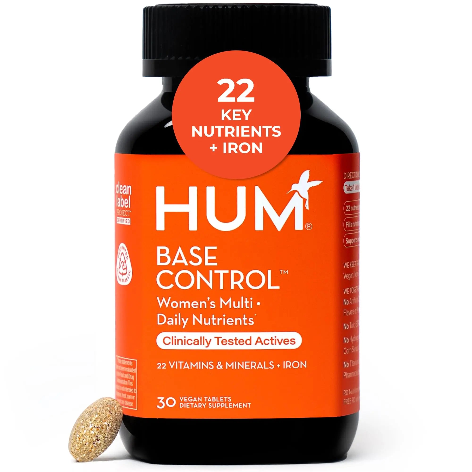 HUM Base Control Multivitamin for Women with Vitamin C, Iron, Biotin, Zinc, B Complex, Daily Women's Multivitamin, 22 Essential Vitamins & Minerals HUM Au supplements
