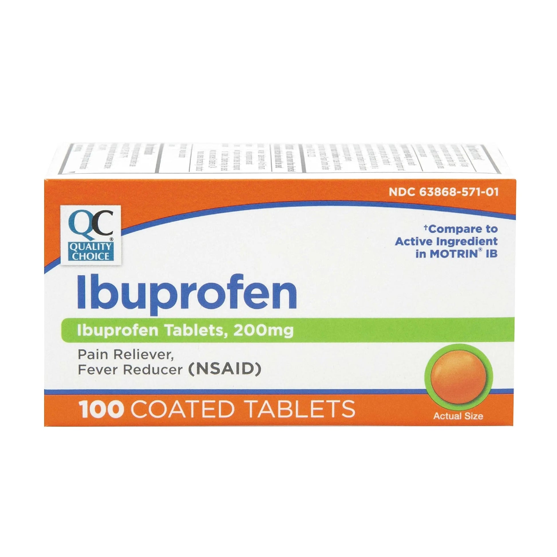 Quality Choice Ibuprofen Tablets, 200 mg, Pain Reliever and Fever Reducer for Arthritis, Toothache, Back Pain, Headache, Body Aches, and More 100 Count of Coated Tablets Quality Choice Au supplements