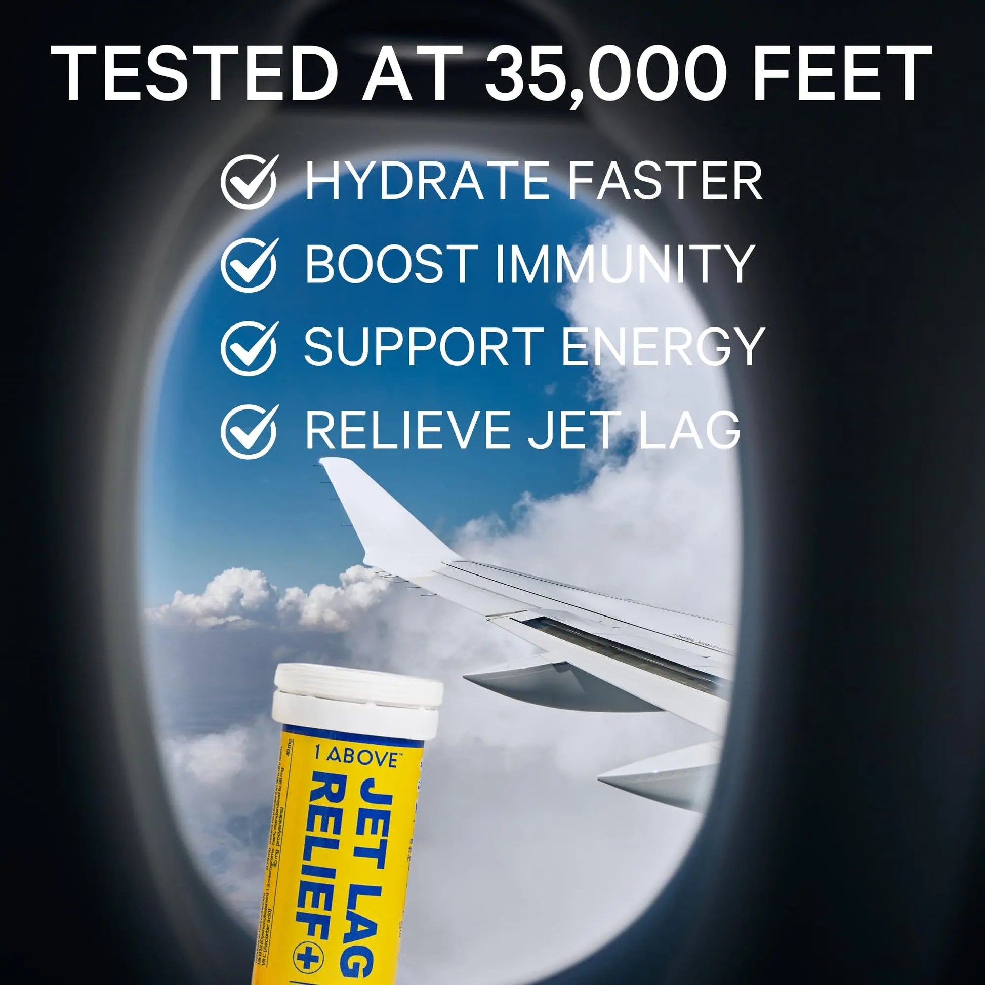 1Above Jet Lag Relief Tablets - Citrus-Flavored Effervescent Multivitamin with Pycnogenol Travel Supplement for Hydration, Energy 1ABOVE Au supplements