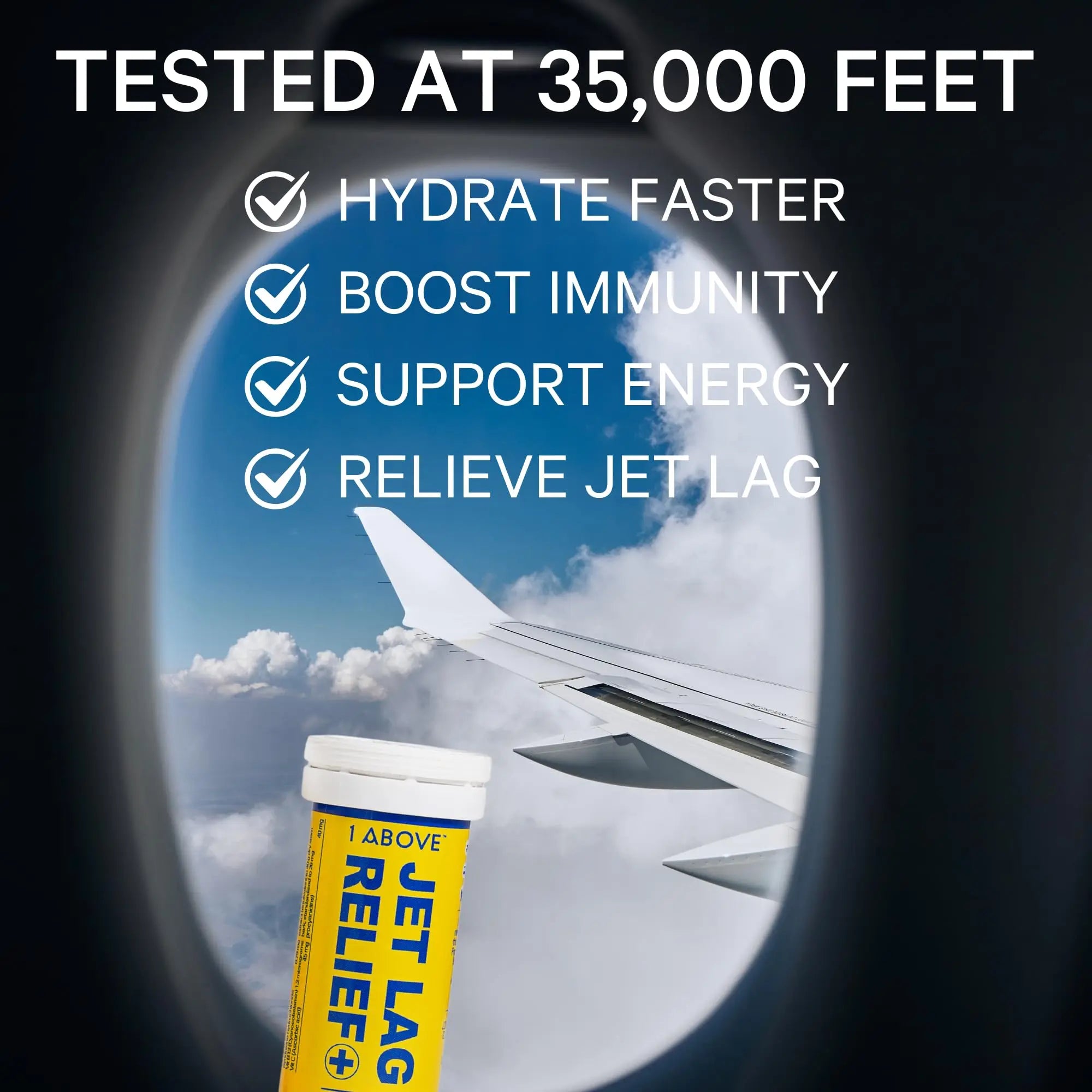 1Above Jet Lag Relief Tablets - Citrus-Flavored Effervescent Multivitamin with Pycnogenol Travel Supplement for Hydration, Energy 1ABOVE Au supplements