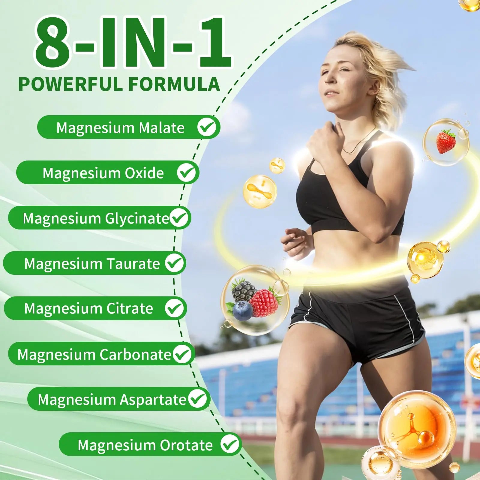 Magnesium Complex Gummies 8 Elemental 1000mg - Magnesium Glycinate, Citrate, Malate, Taurate, Supports Bones, Muscle, Nerve Health, for Women & Men, Vegan Non-GMO, Mixed Flavors, 60 Count YXSW Au supplements