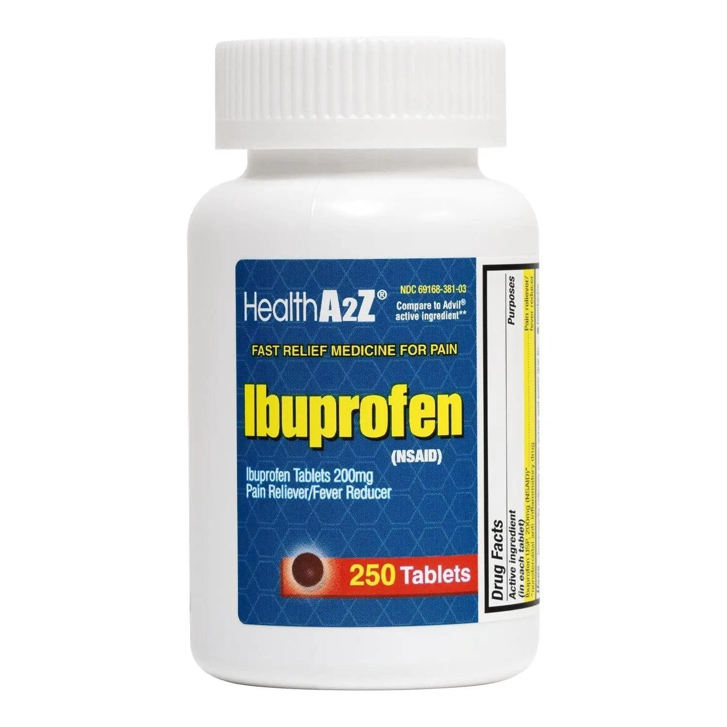 HealthA2Z Ibuprofen 200mg Tablets | Pain Reliever & Fever Reducer | 750 Total Tablets (250 Counts + 500 Counts) | Pain Relief for Headache, Muscle Pain, Joint Pain & Inflammation HealthA2Z Au supplements