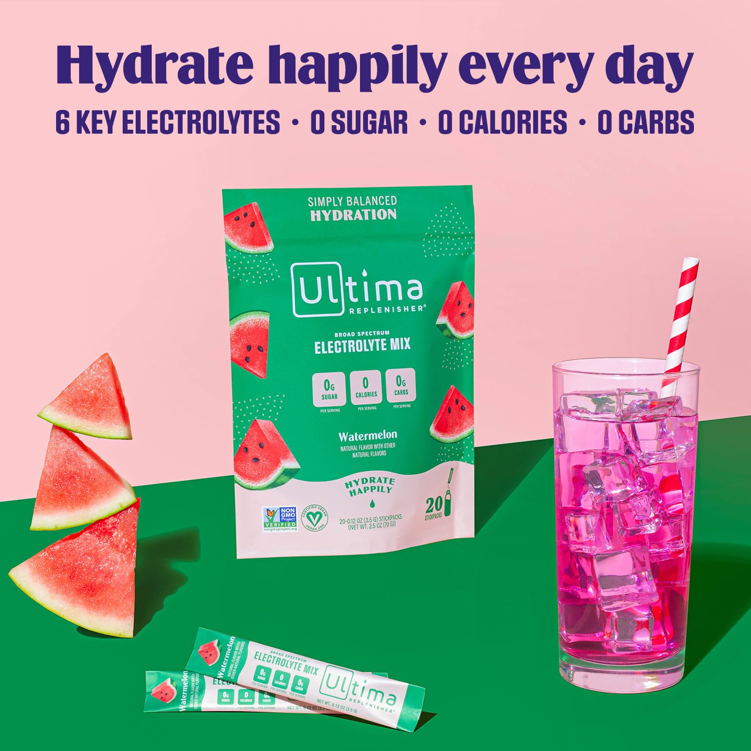 Ultima Replenisher Daily Electrolyte Drink Mix – Watermelon, 20 Stickpacks Ultima Replenisher Au supplements