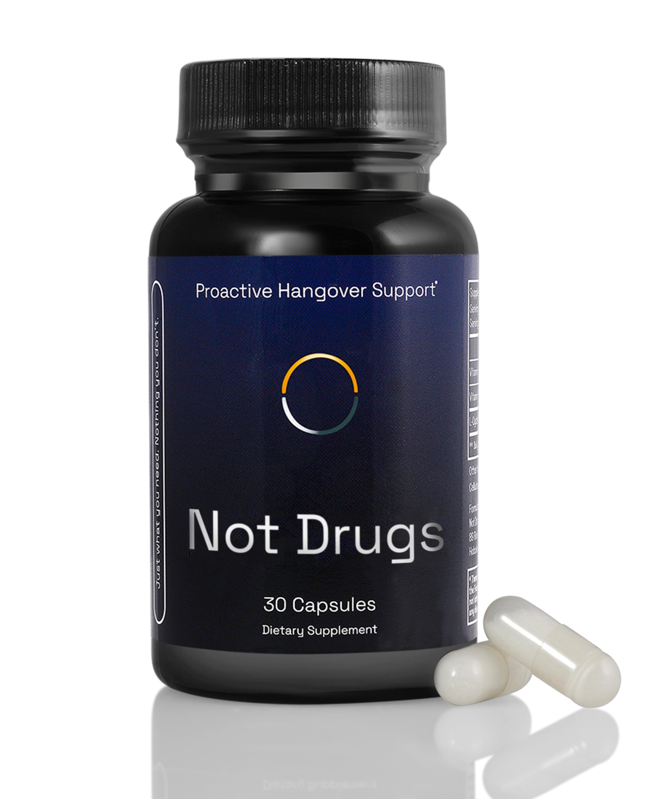 Not Drugs Proactive Hangover Support that Actually Works | Effective, Affordable & Backed by Science | 30 Capsules | 30 Doses | L-Cysteine, Vitamin B6, Vitamin C Not Drugs Au supplements