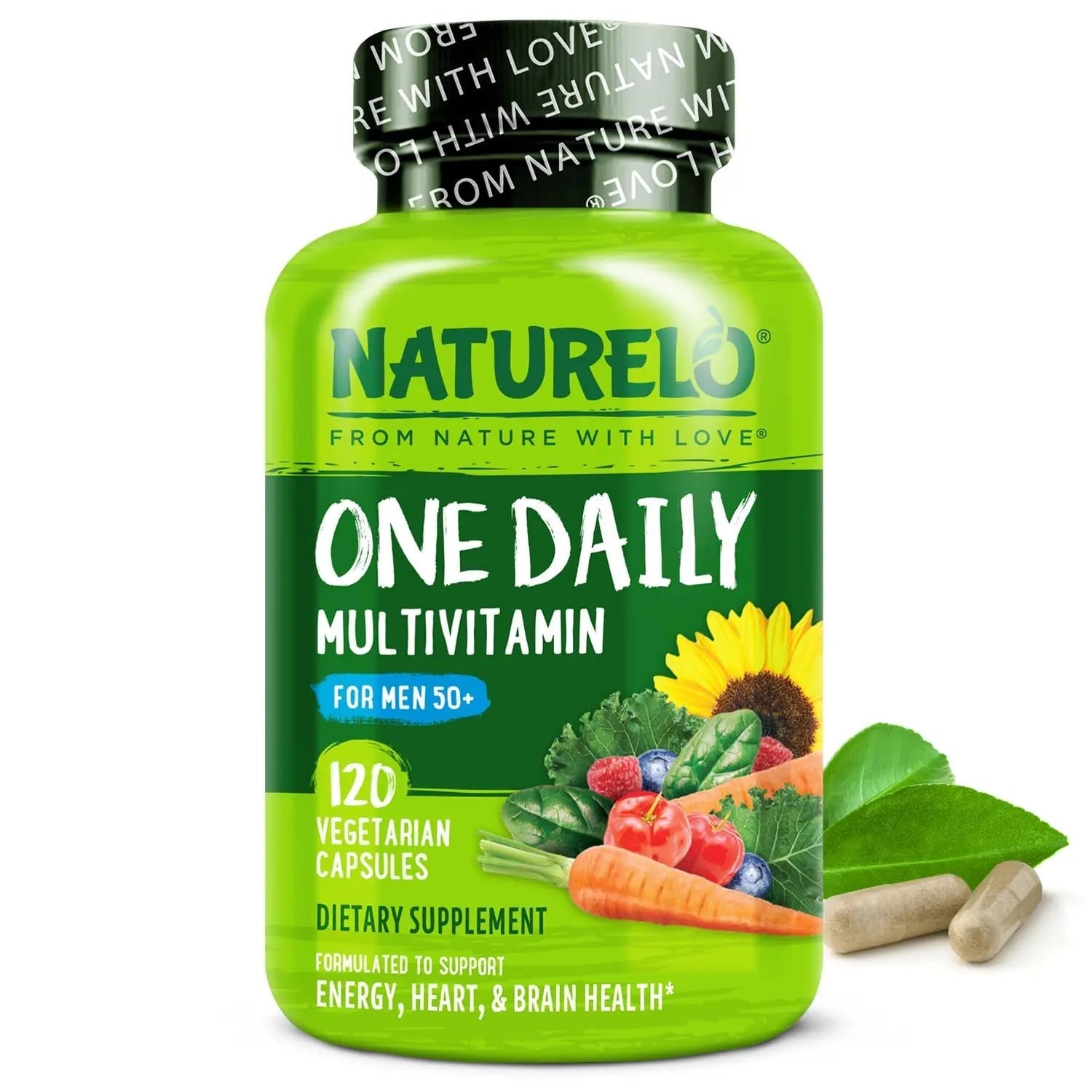 NATURELO Mens Multivitamins for Men 50+ - One Daily Multivitamin for Men with Vitamins, Minerals & Organic Whole Foods, Boost Energy & Health, NATURELO Au supplements
