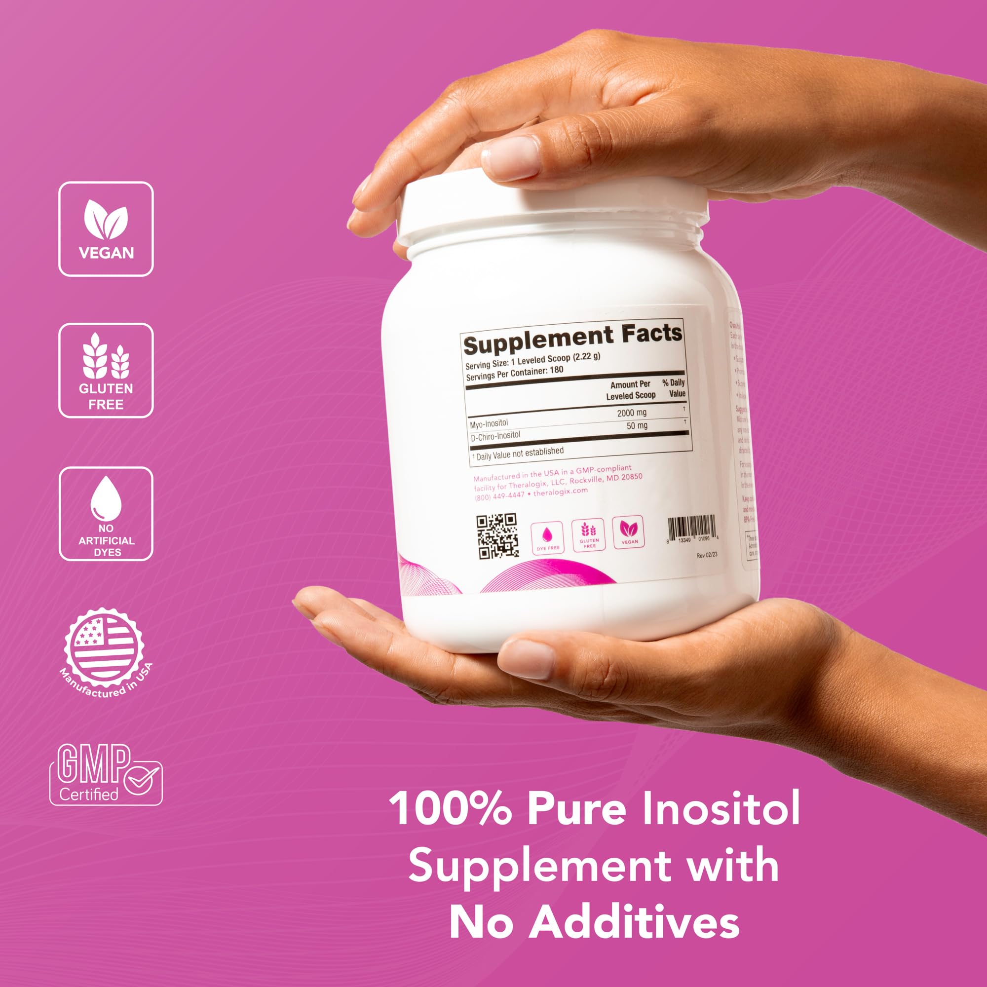 Theralogix Ovasitol Inositol Powder - 90-Day Supply - Myo-Inositol & D-Chiro Inositol for Hormone Balance & Ovarian Function Support* - NSF Certified - 400 g (180 Servings) Theralogix Au supplements