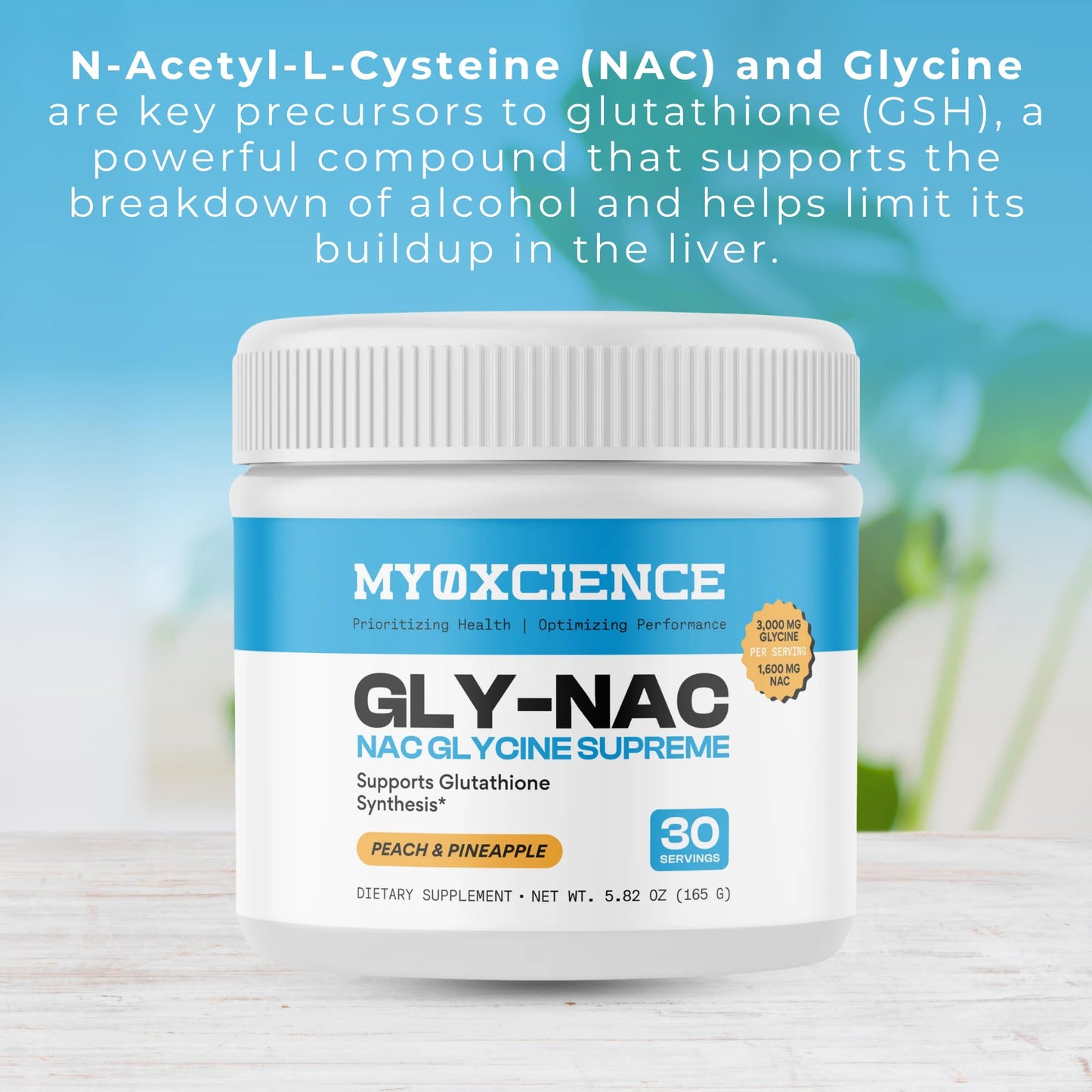 MYOXCIENCE NAC Glycine Supreme | N-Acetyl-L-Cysteine, Glycine, and Taurine Combination (Natural Peach and Pineapple Flavor) (30 Servings) MYOXCIENCE buy supplements Au