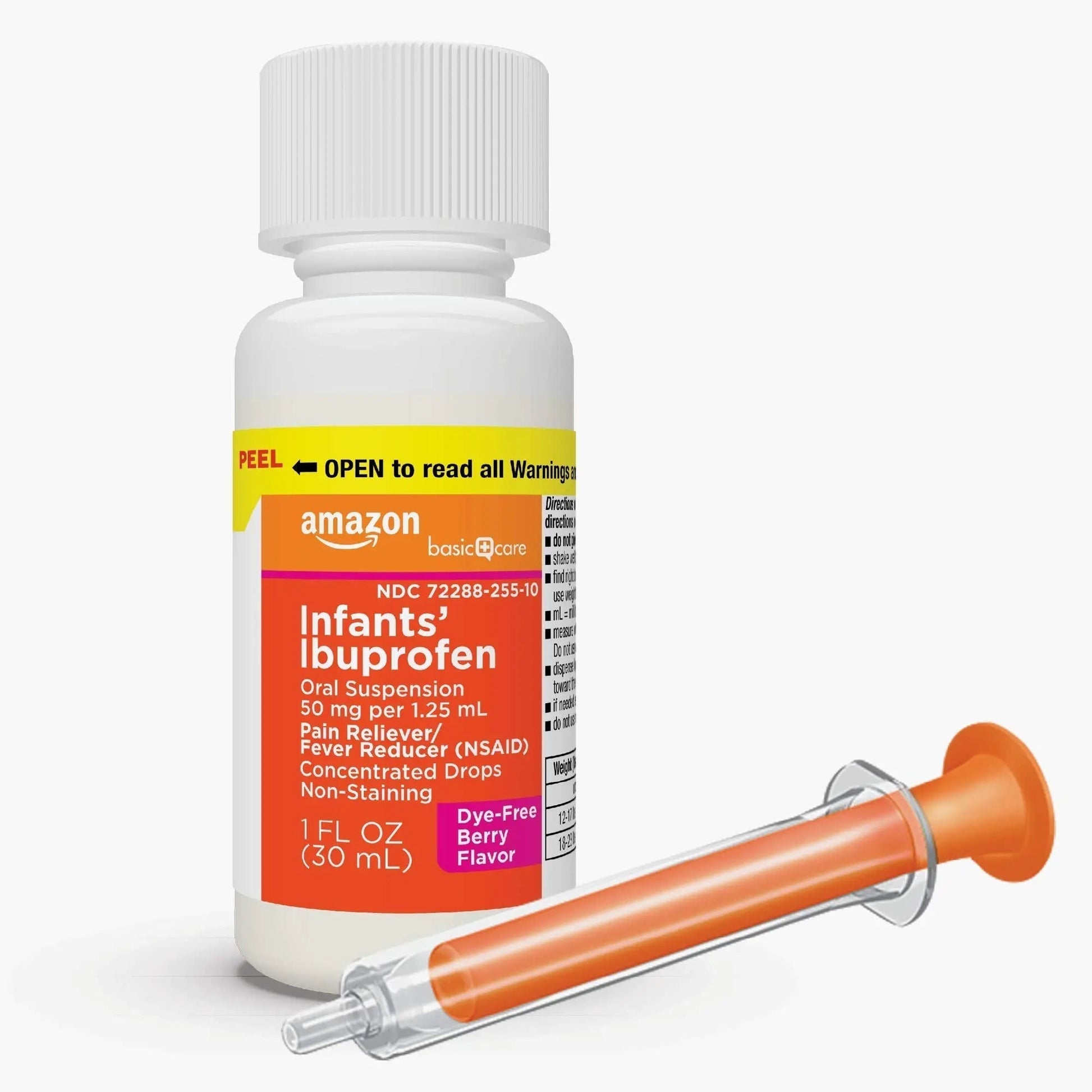 Amazon Basic Care Infants' Ibuprofen Oral Suspension, Pain Reliever and Fever Reducer, 50 mg/1.25 mL, Berry Flavor Concentrated Drops, Dye-Free, 1 fl oz (Pack of 1) Amazon Basic Care Au supplements