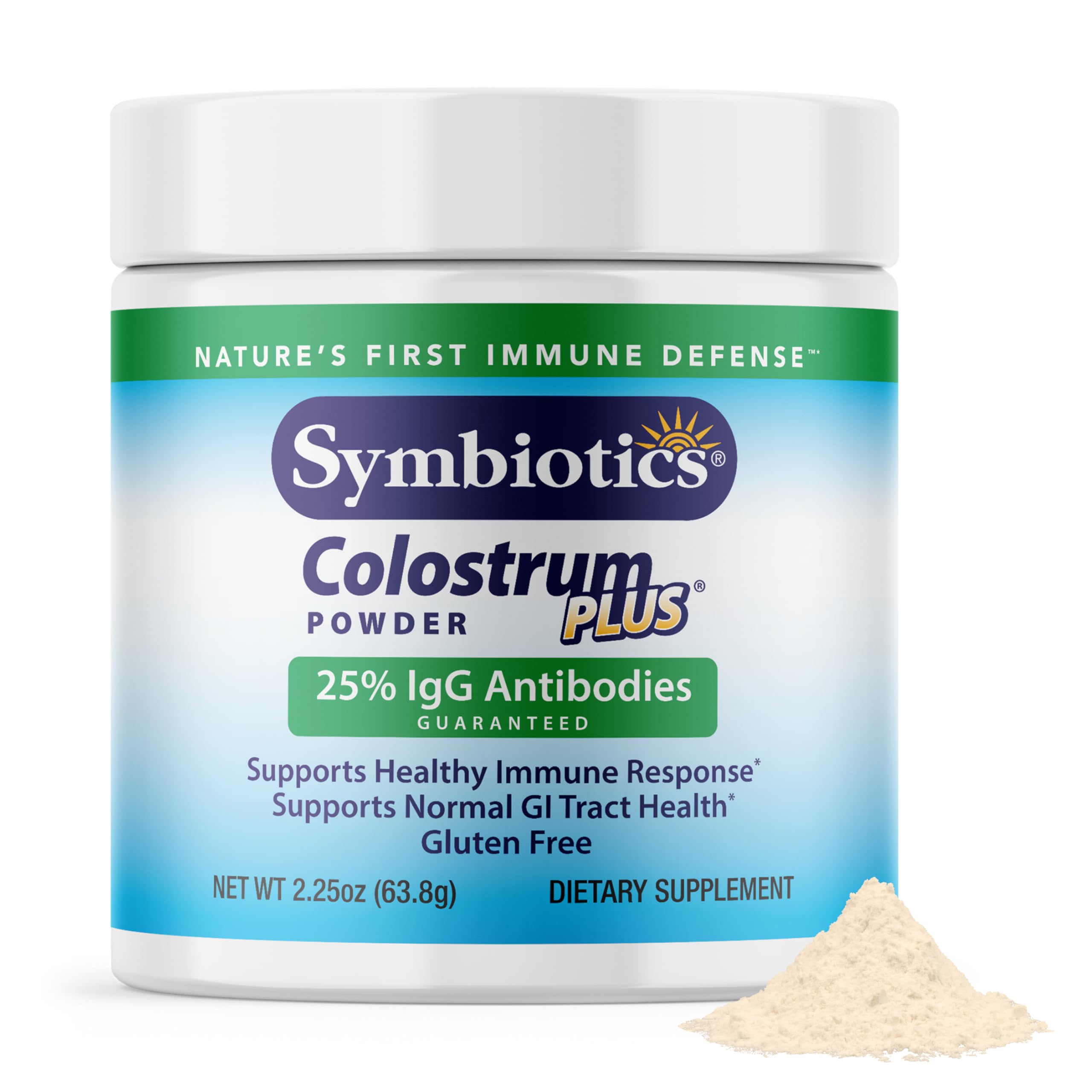 Symbiotics Colostrum Plus Powder 2.25 oz – Immune & Muscle Recovery Support, 25% IgG Immunoglobulins, Gut Health & Training Resilience, Unflavored, Gluten Free - 2.25 oz Symbiotics Au supplements