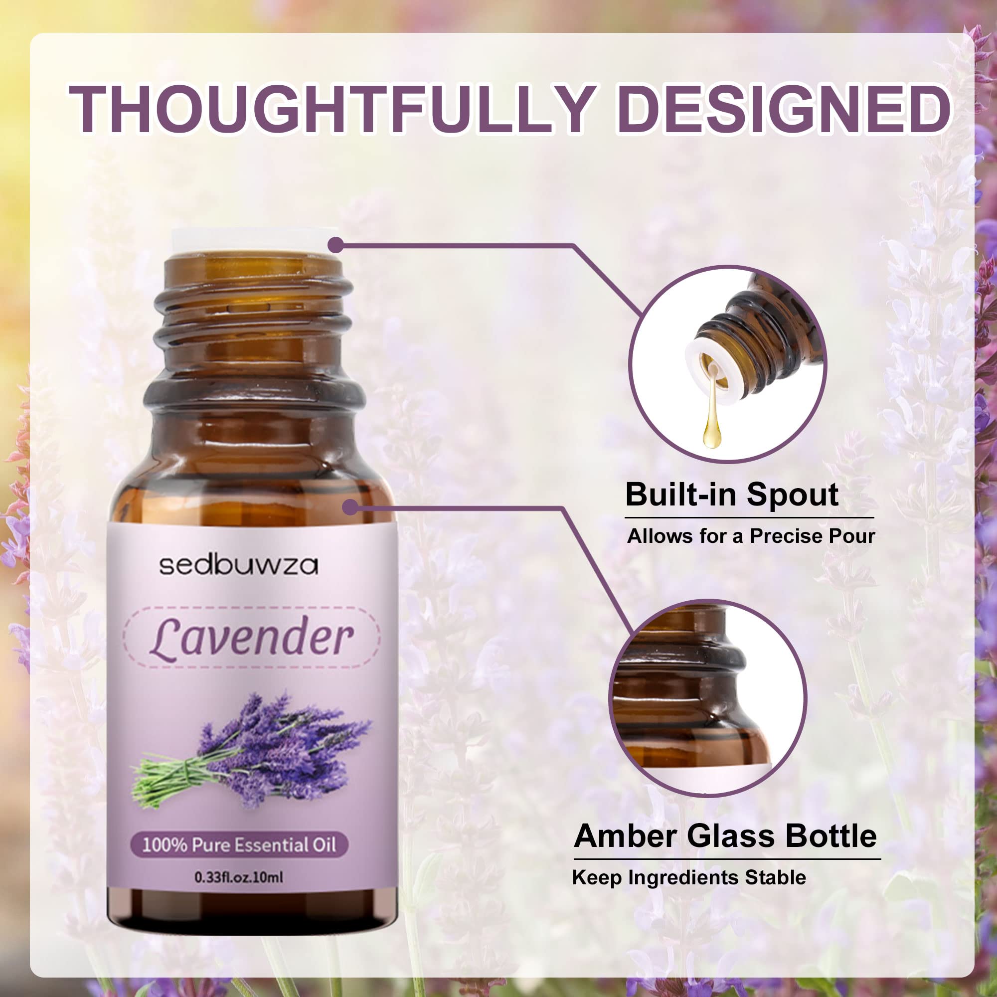 Sedbuwza Vanilla Oil Lavender Essential Oil Gift Set, 100% Pure Organic Fragrance Oil Set for Diffuser Sedbuwza Au supplements