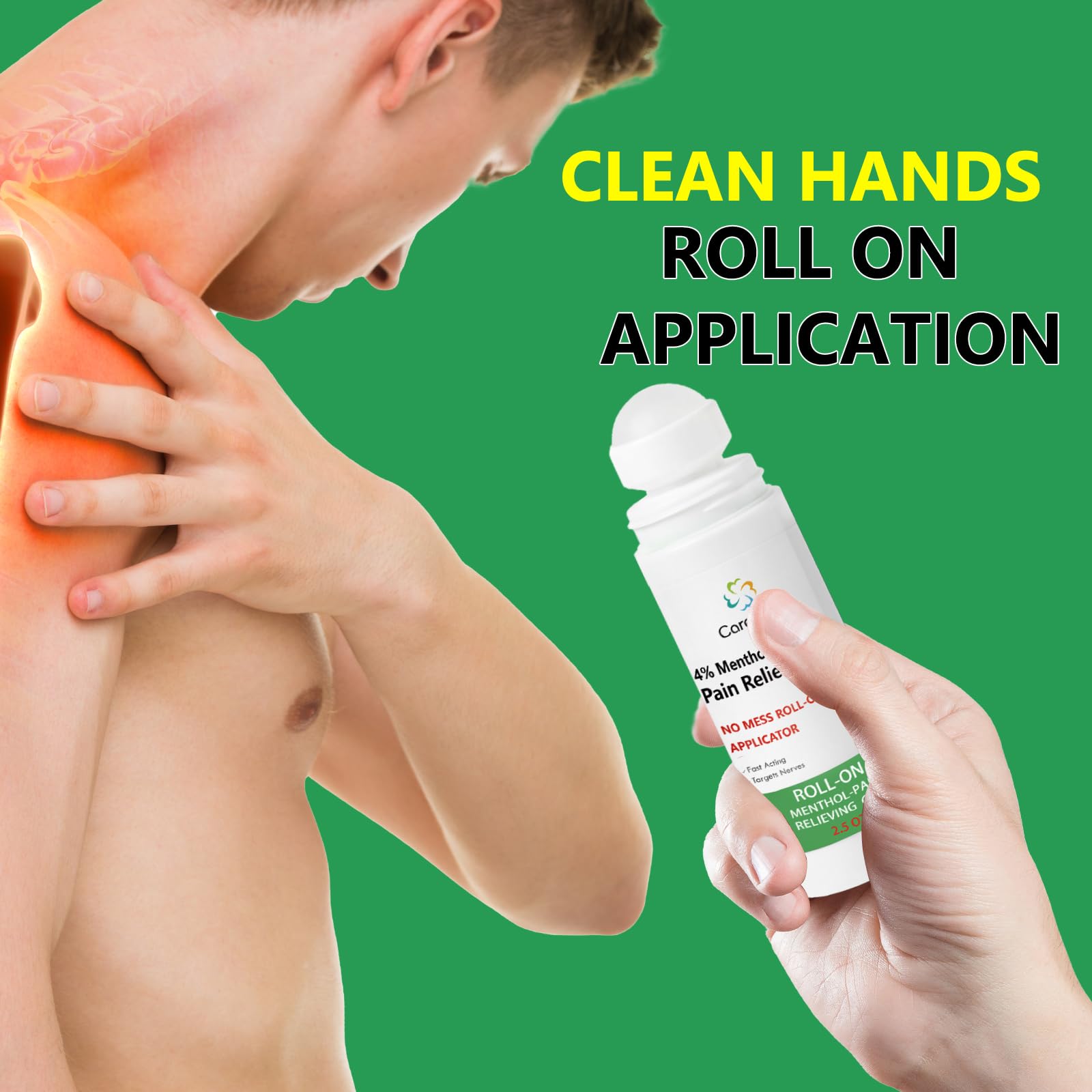 CARELIVING Roll On Pain Relief for Knee, Neck, Joint, Shoulder, Arthritis Pain Reliever, Sore Muscle Relief, Roll On Menthol Gel 2.5 Fl Oz (Pack of 2) CARELIVING Au supplements