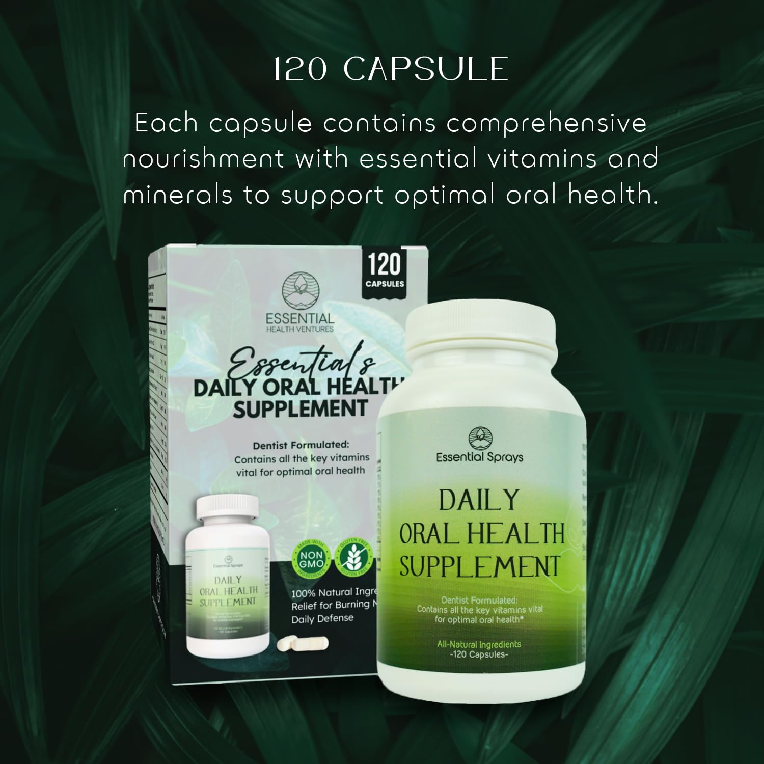 Essential Sprays Daily Oral Health Supplement - 30 Servings - Dentist Formulated Advanced Holistic Approach with L-Lysine, Niacin, Thiamin, & Vitamins for Men & Women Essential Sprays Au supplements