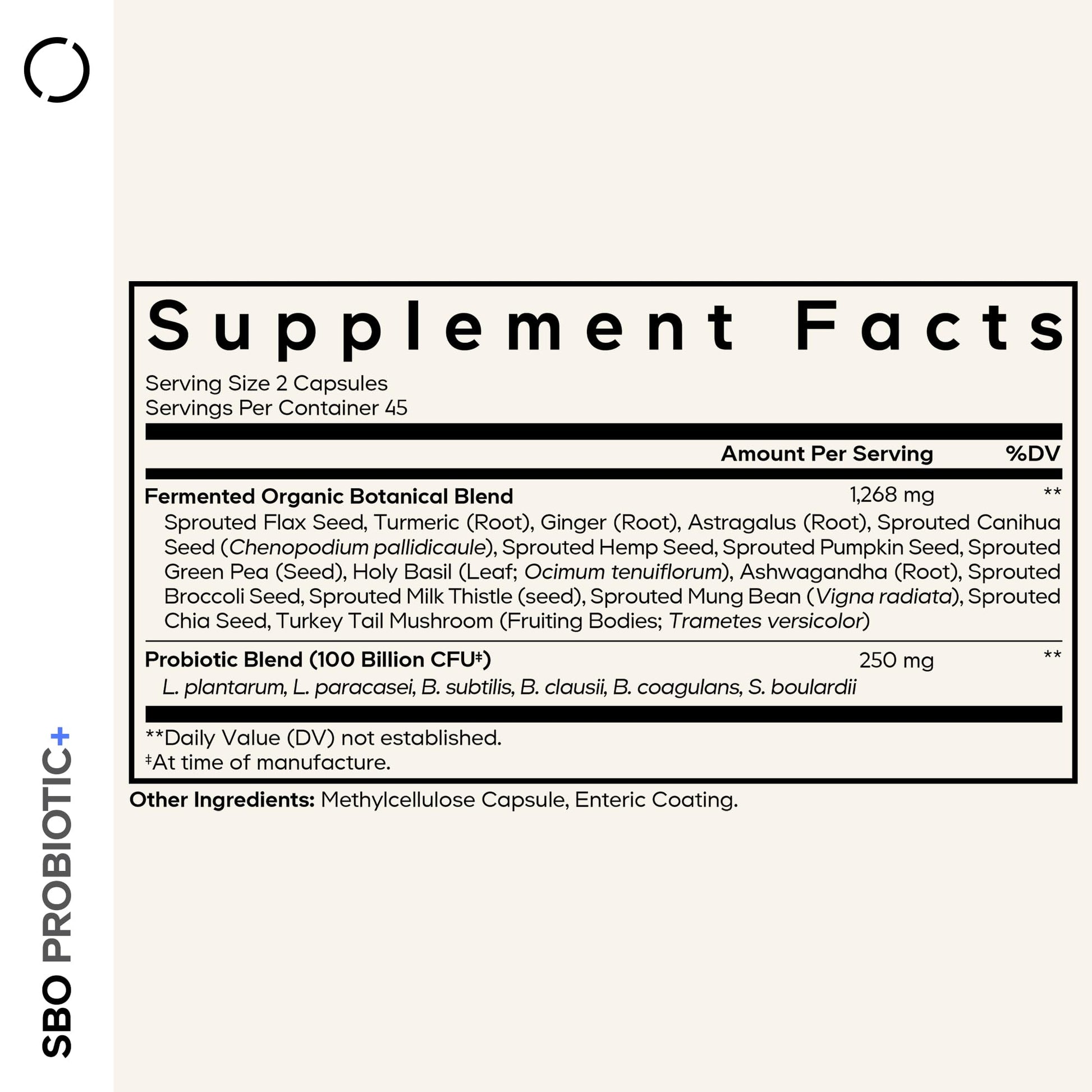Codeage SBO Probiotics, 100 Billion CFUs Per Serving, Multi Strain Soil Based Organisms Blend and Organic Fermented Botanical Blend, Shelf-Stable, 90 Capsules Codeage Au supplements