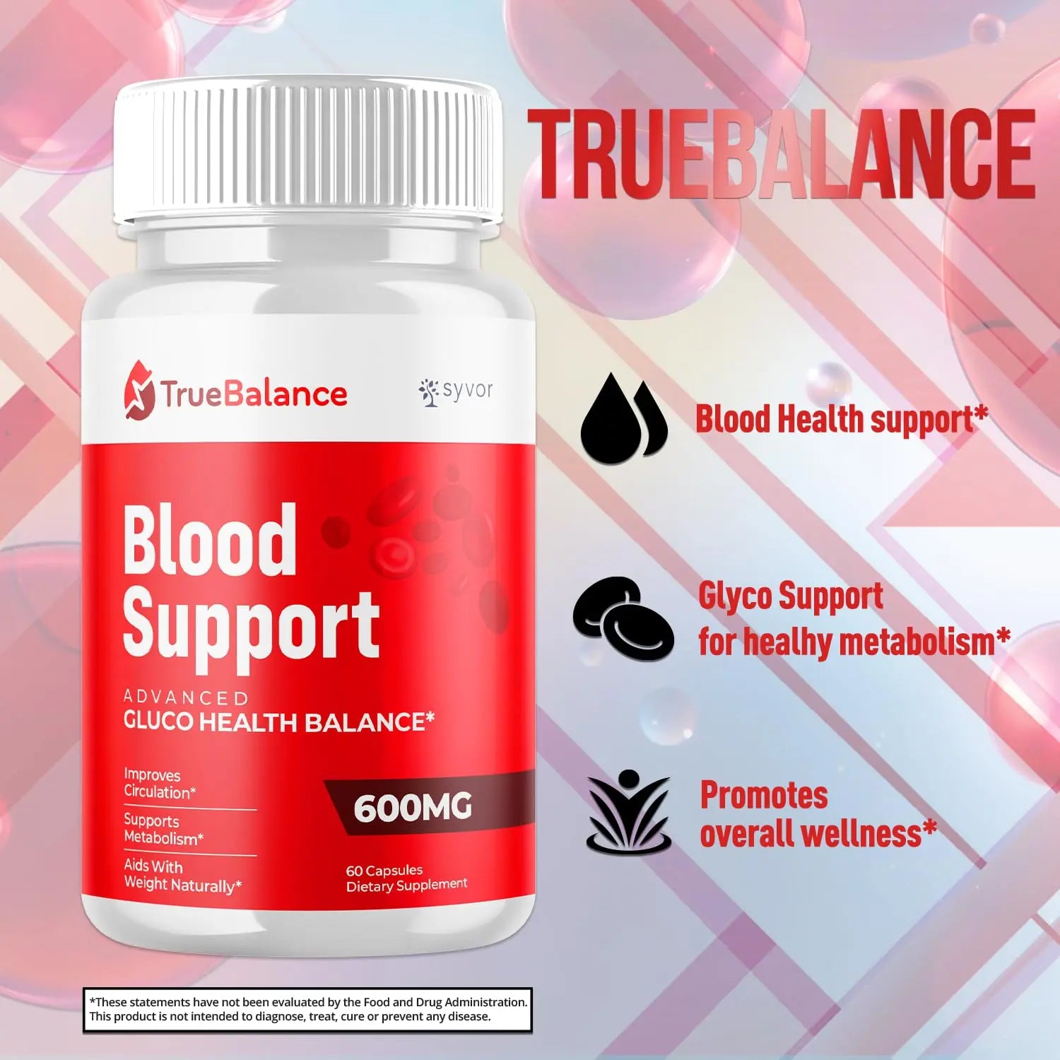 (3 Pack) True Balance Capsules, Official TrueBalance Glycogen Support Pills with All Natural Ingredients, Advanced Formula Support Supplement with Max Strength Vitamins for Women & Men (180 Capsules) Syvor Au supplements