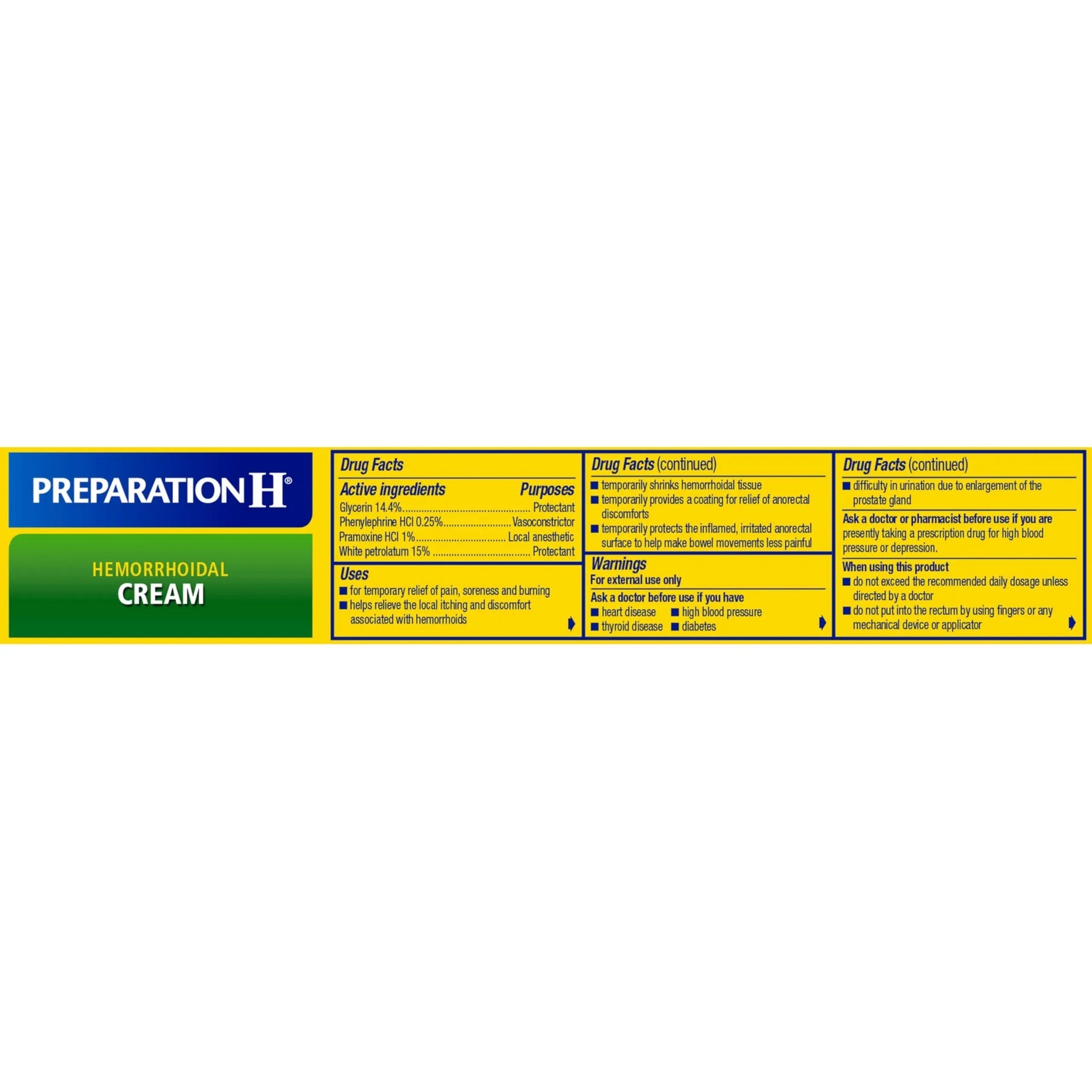 Preparation H Hemorrhoid Cream with Aloe for Multi-Symptom Relief - 1.8 Oz Tube Preparation H Au supplements