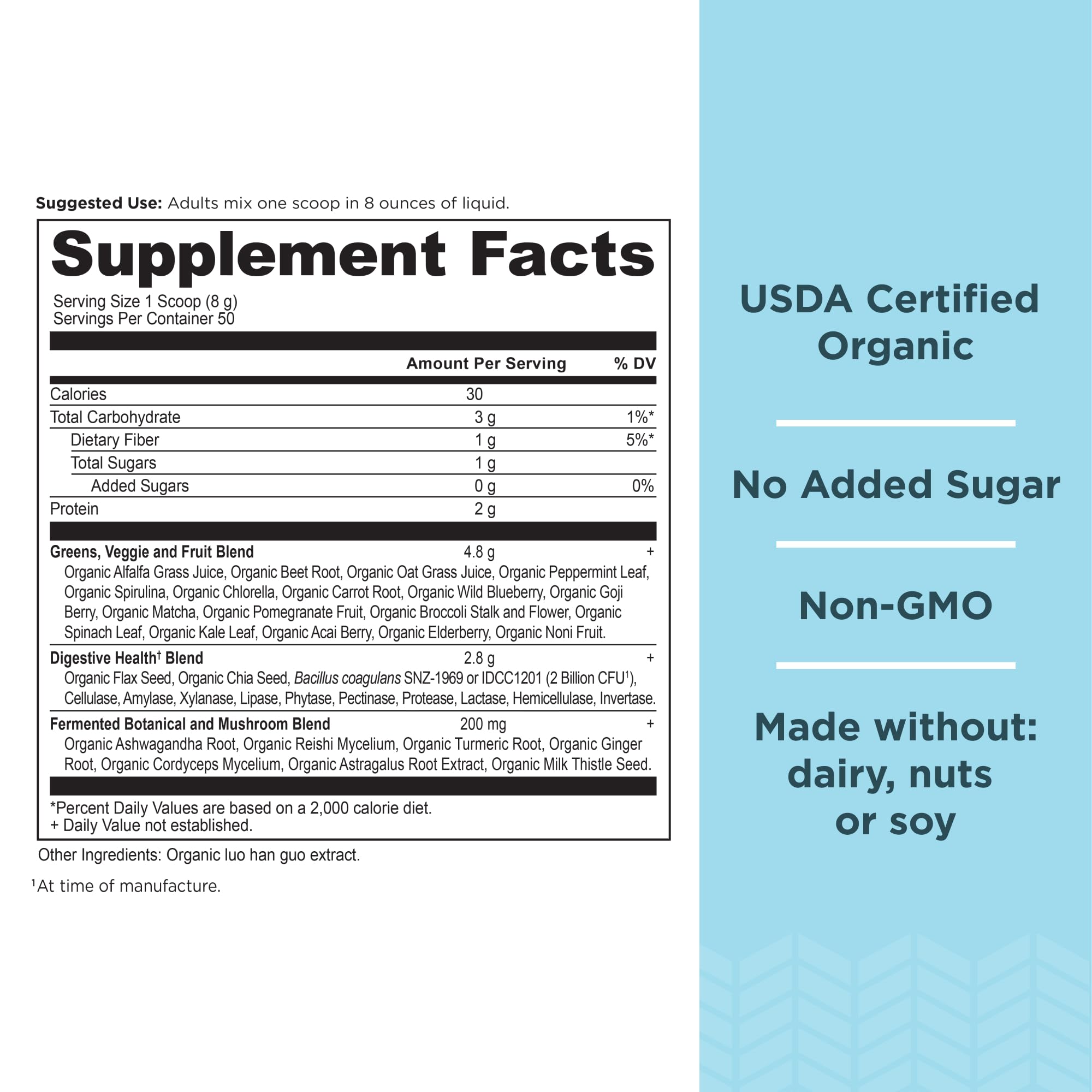 Ancient Nutrition Super Greens Powder, Organic Superfood Powder with Probiotics Made with Spirulina, Chlorella, Matcha, and Digestive Enzymes, 50 Servings, 14.1 oz Ancient Nutrition Au supplements