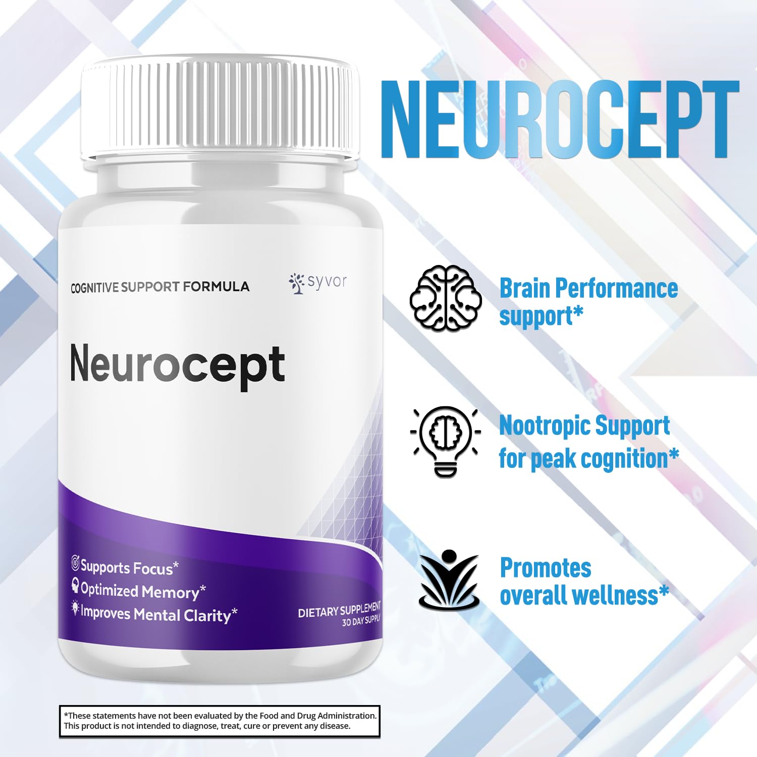 (2 Pack) Neurocept Capsules, Official Neurocept Brain Supplement Pills with All Natural Ingredients, Advanced Formula Support Pills with Max Strength Premium Vitamins for Women & Men (120 Capsules) Syvor Au supplements