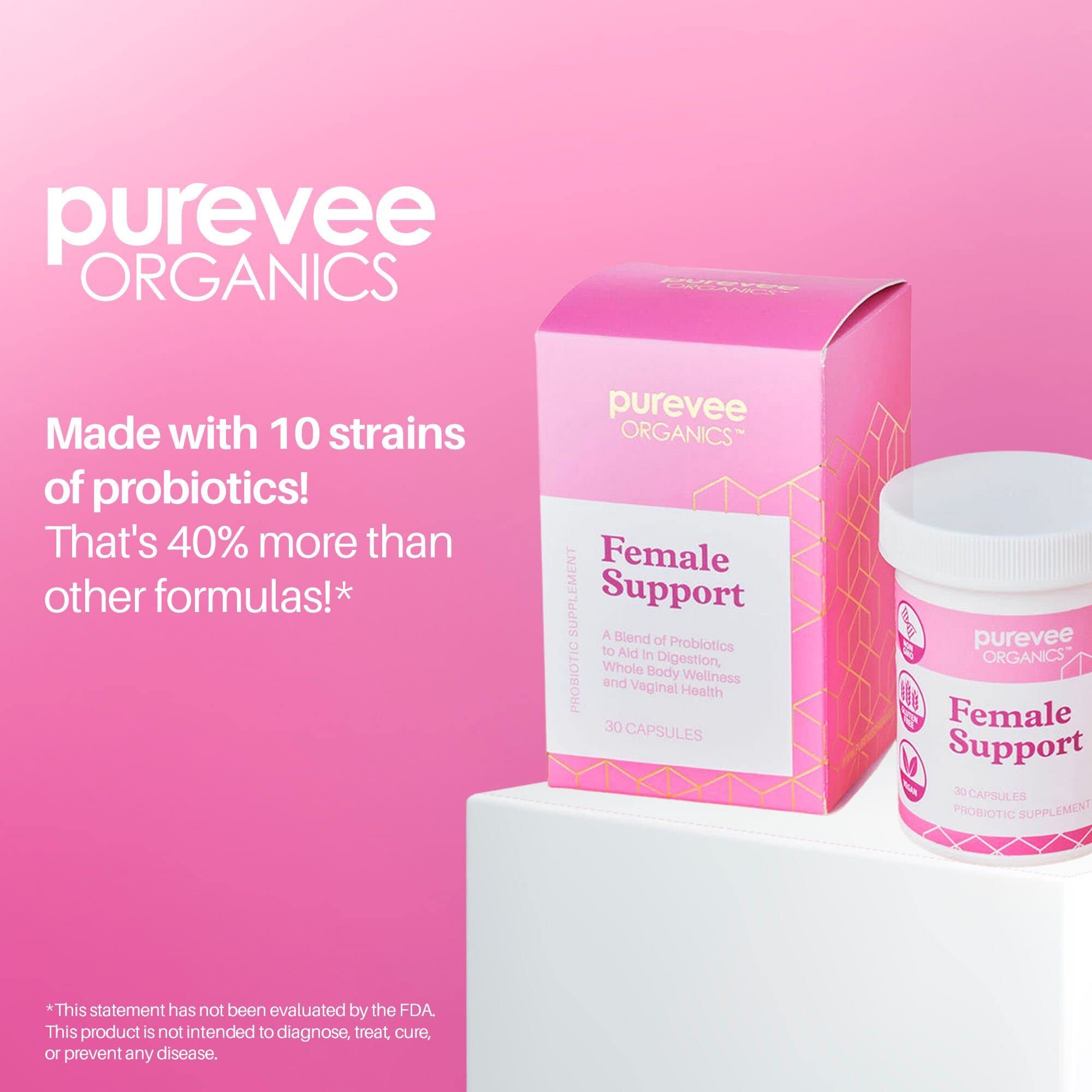Purevee Organics Vaginal Probiotics for Women, 10 Essential Probiotic Strains, Vaginal + pH Balance Purevee Organics Au supplements