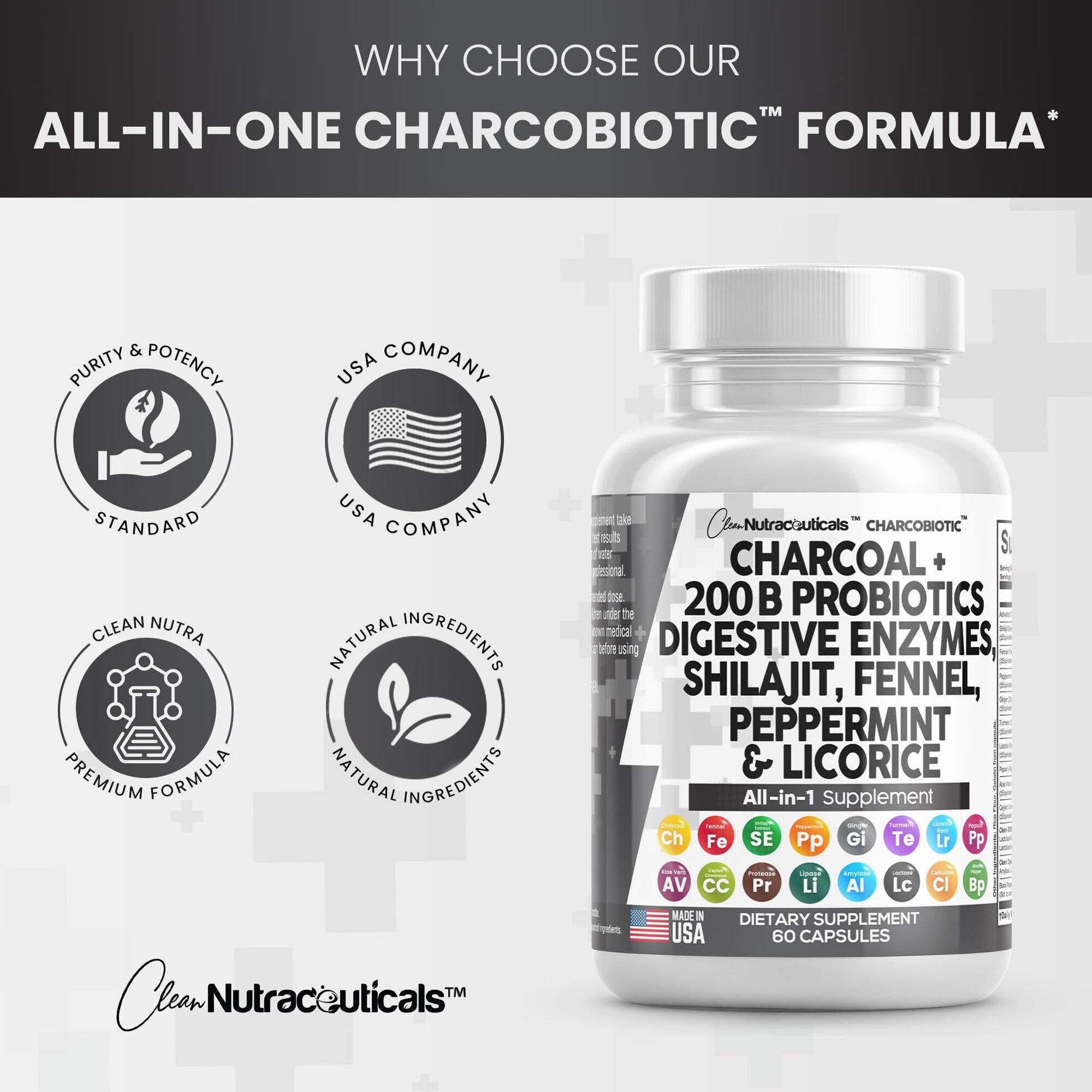 Clean Nutra Activated Charcoal Capsules 1000mg Shilajit 5000mg Pills Clean Nutraceuticals Au supplements