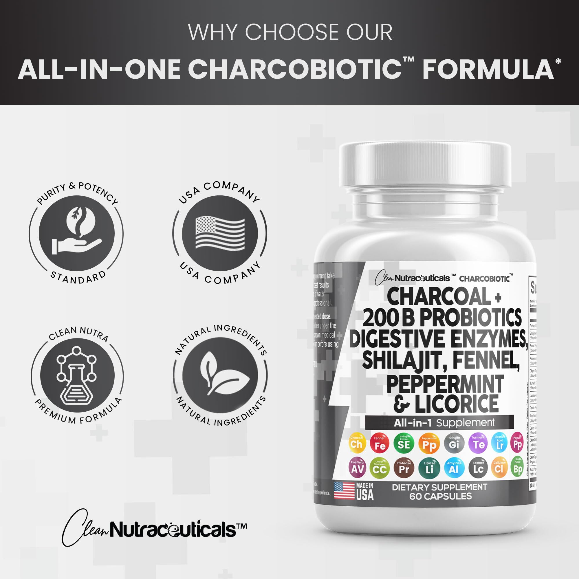 Clean Nutra Activated Charcoal Capsules 1000mg Shilajit 5000mg Pills Clean Nutraceuticals Au supplements