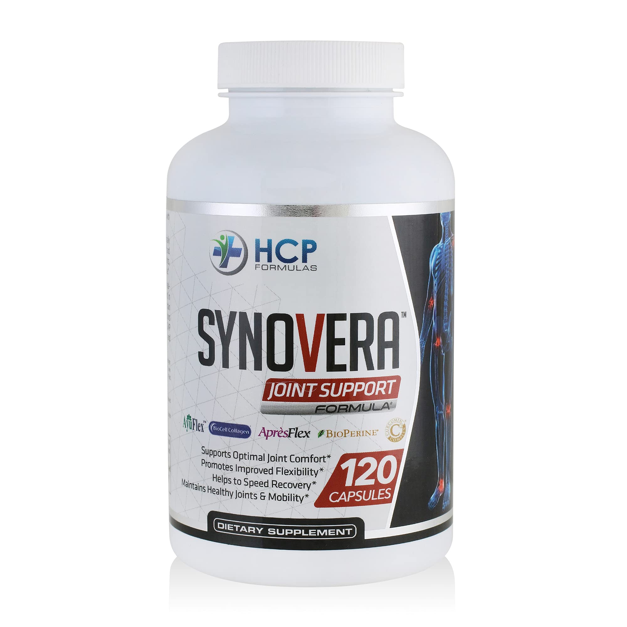 HCP Formulas - Synovera - Joint Support Complex with Turmeric Extract & Collagen - Mobility & Flexibility - Healthy Joints, Tendon, Ligament, and Synovial Tissue - Dietary Supplement - 120 Caps HCP Formulas Au supplements