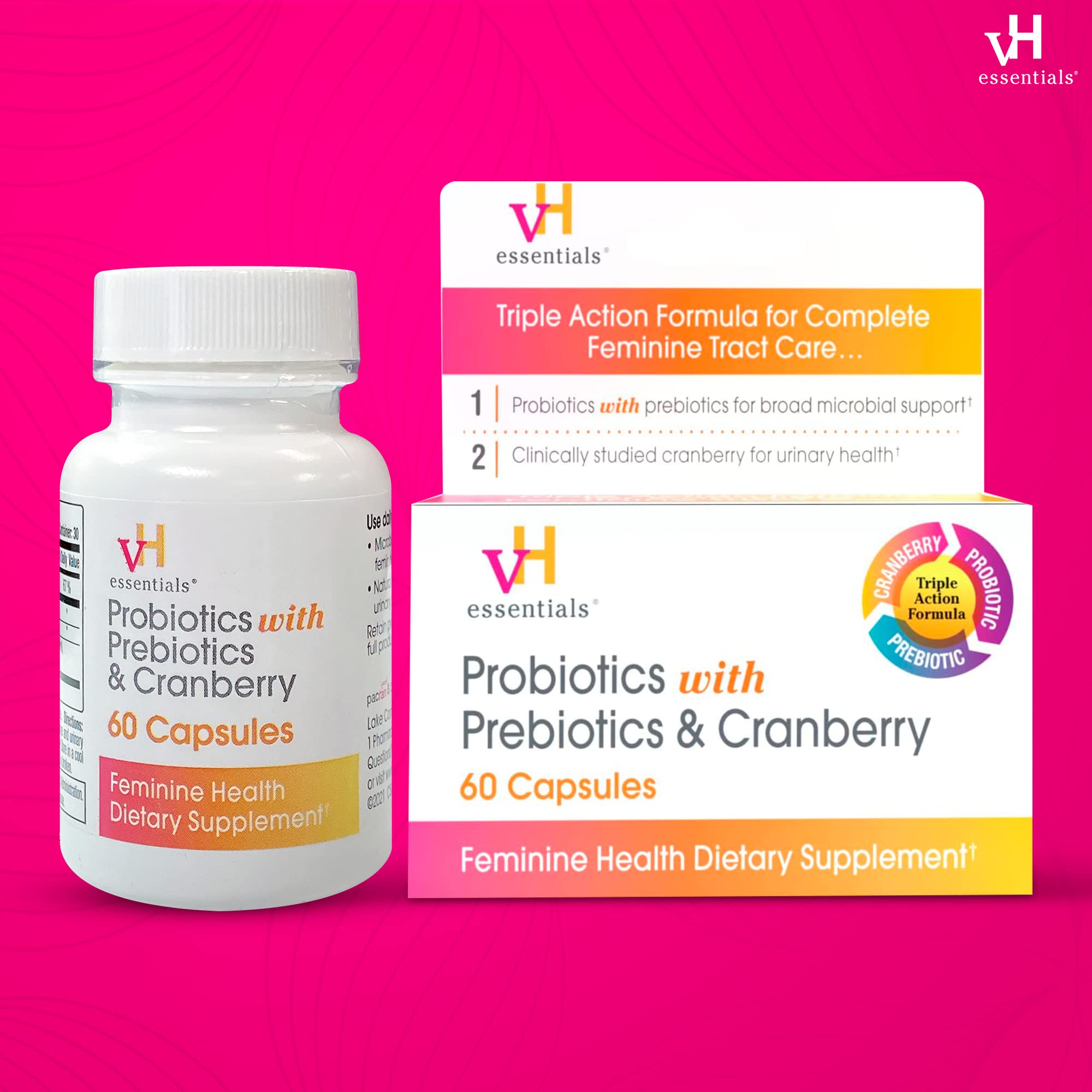 vH essentials Probiotics with Prebiotics and Cranberry Feminine Health vH essentials Au supplements