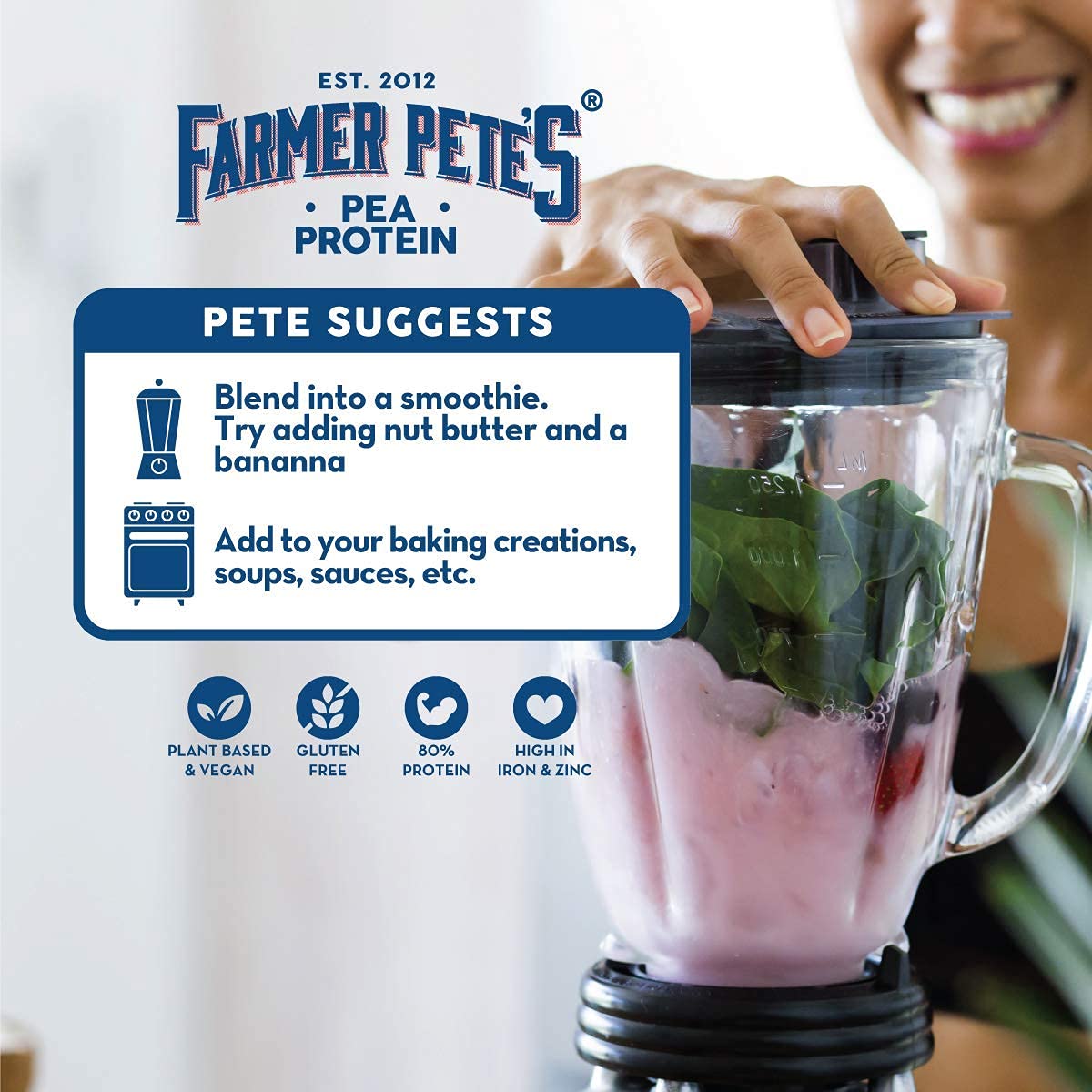 Farmer Pete's Pea Protein Powder 1kg - Dairy Free, Gluten Free, Natural Plant Based Vegan Protein Powder Isolate (1kg) Farmer Pete's Au supplements