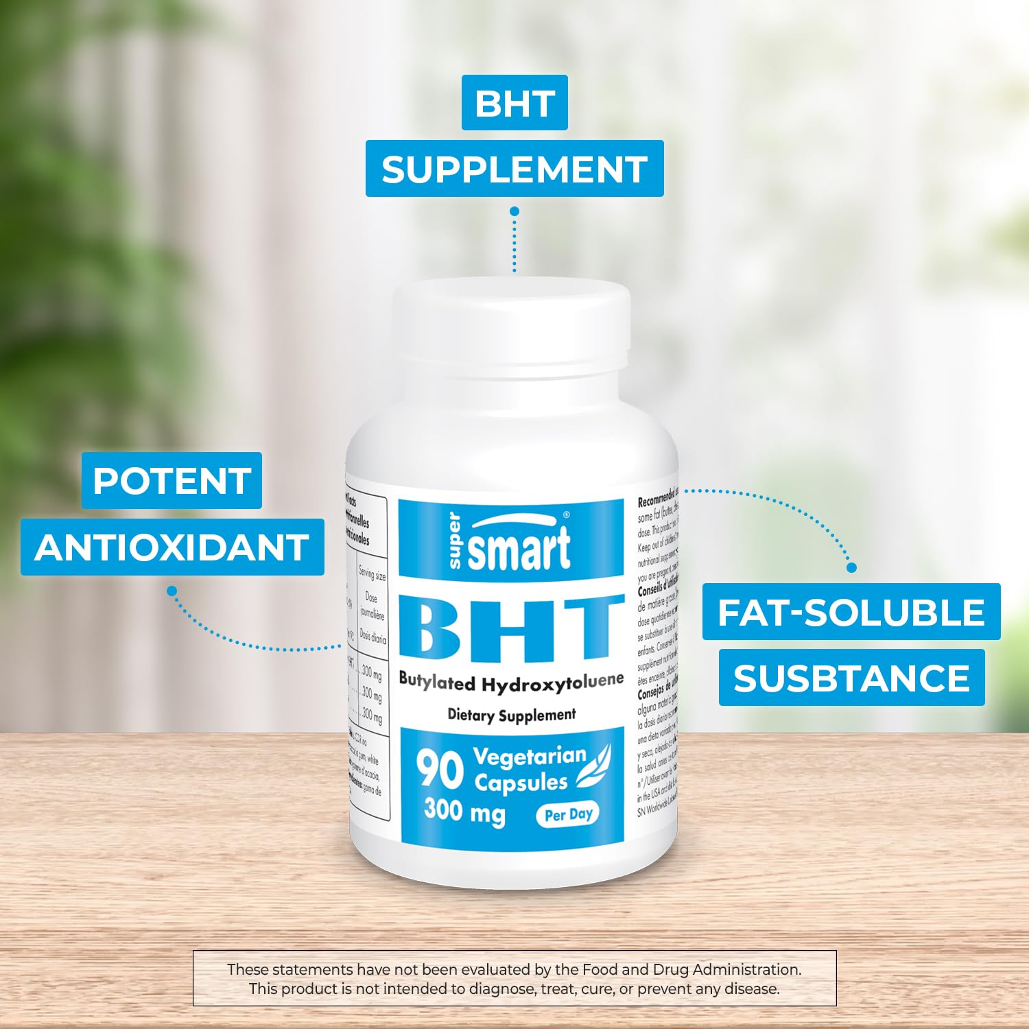 Supersmart - BHT 300 mg Per Day - Butylated Hydroxytoluene - Powerful Antioxidant Supersmart Au supplements