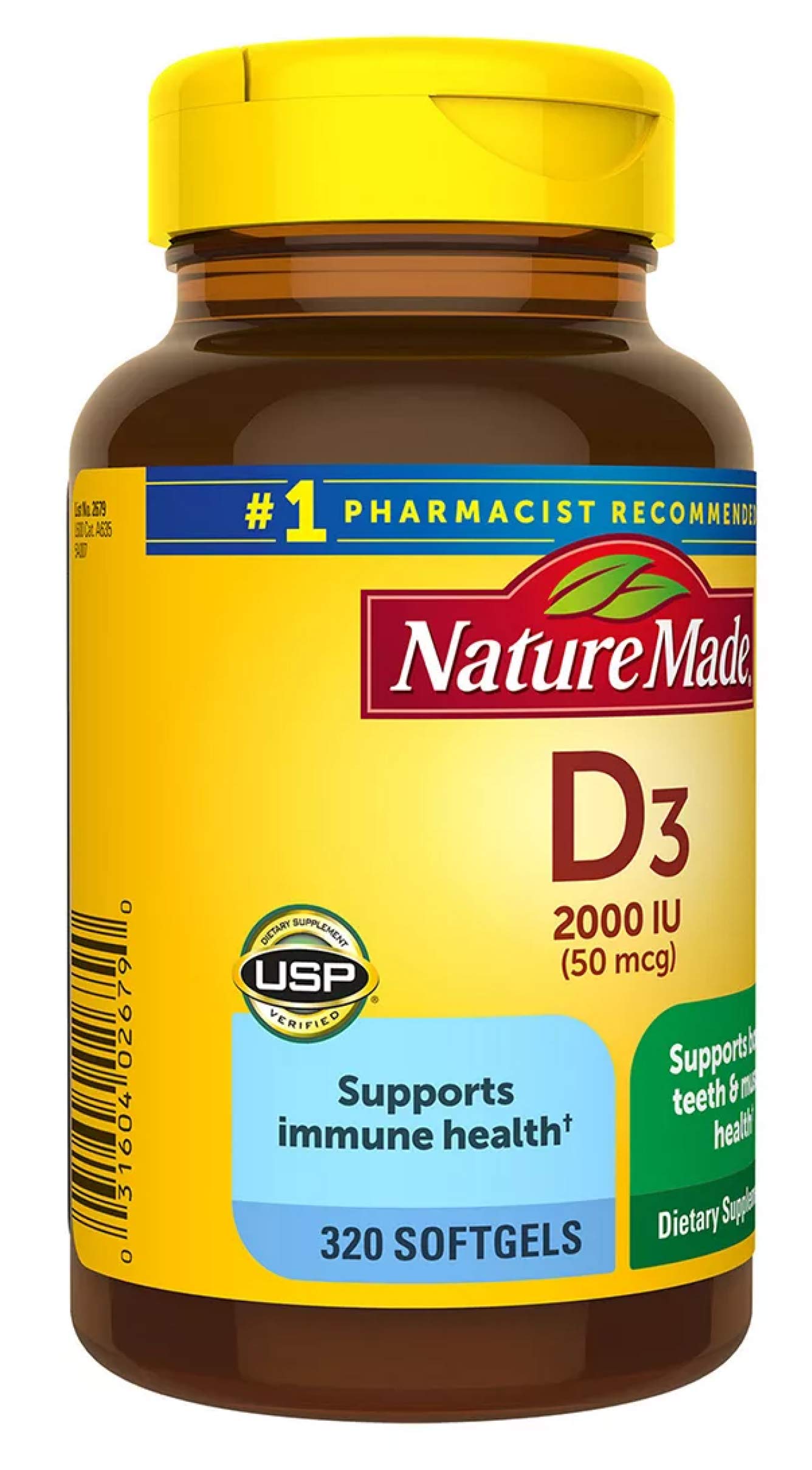 Nature Made Vitamin D3 2000iu 320 Ct. Soft Gels (Packaging May Vary) Nature Made Au supplements