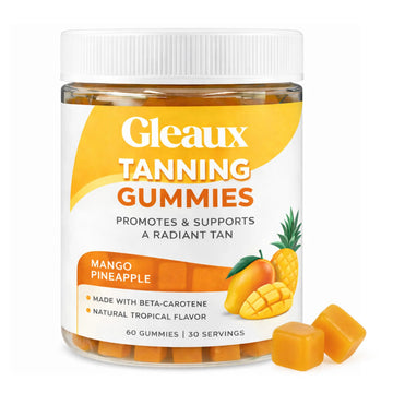 DXWXH Gleaux Tanning Gummies, Tanning Gummies for Women, Sunless Radiance Support with Beta Carotene, Astaxanthin & Lycopene, for Skin Health & Complexion Support, Mango Pineapple Flavor, 60 Gummies DXWXH Au supplements