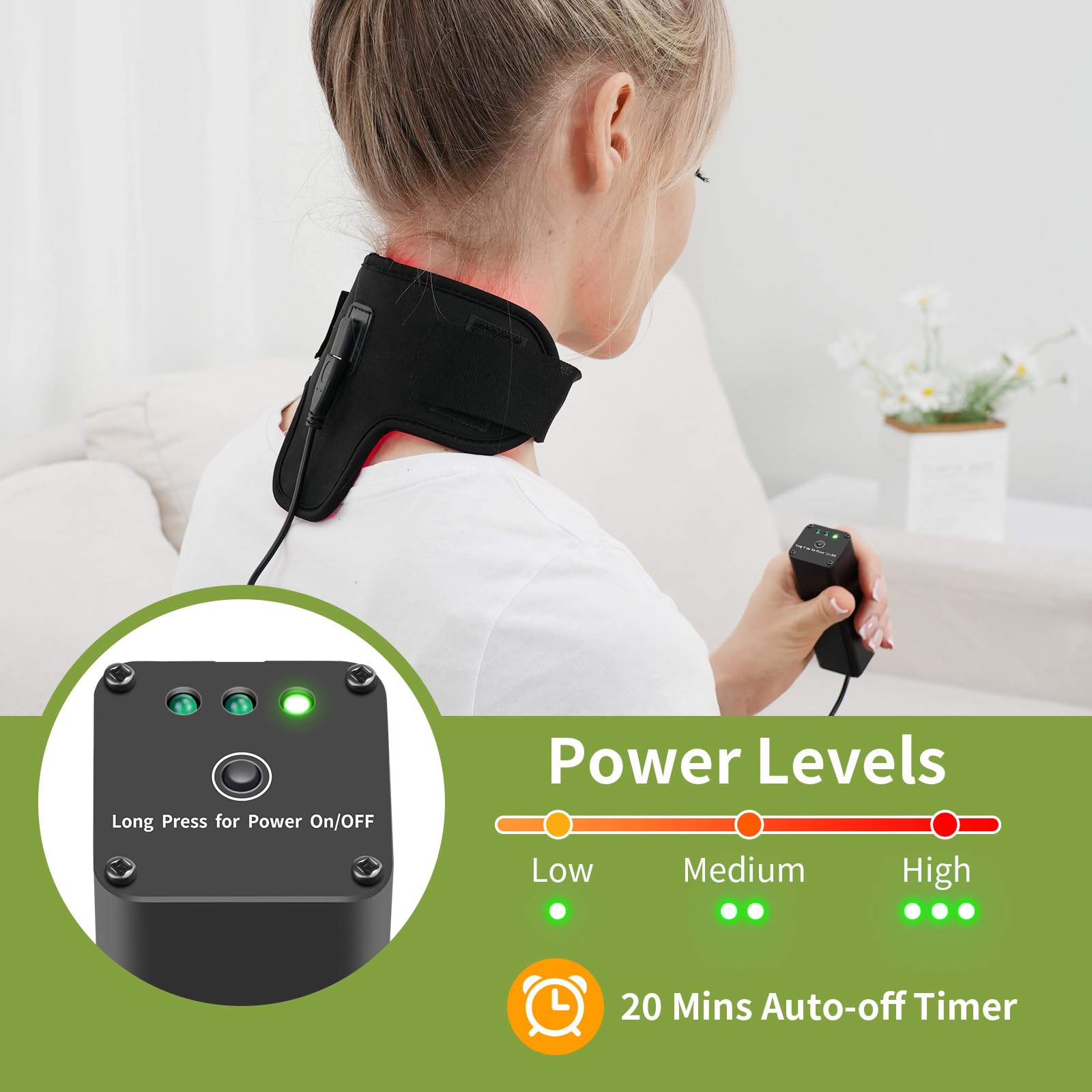 Rechargeable Red Light Therapy Neck Shoulder, Infrared Light Therapy for Body Pain Relief, Portable Red Light EnjoYield Au supplements