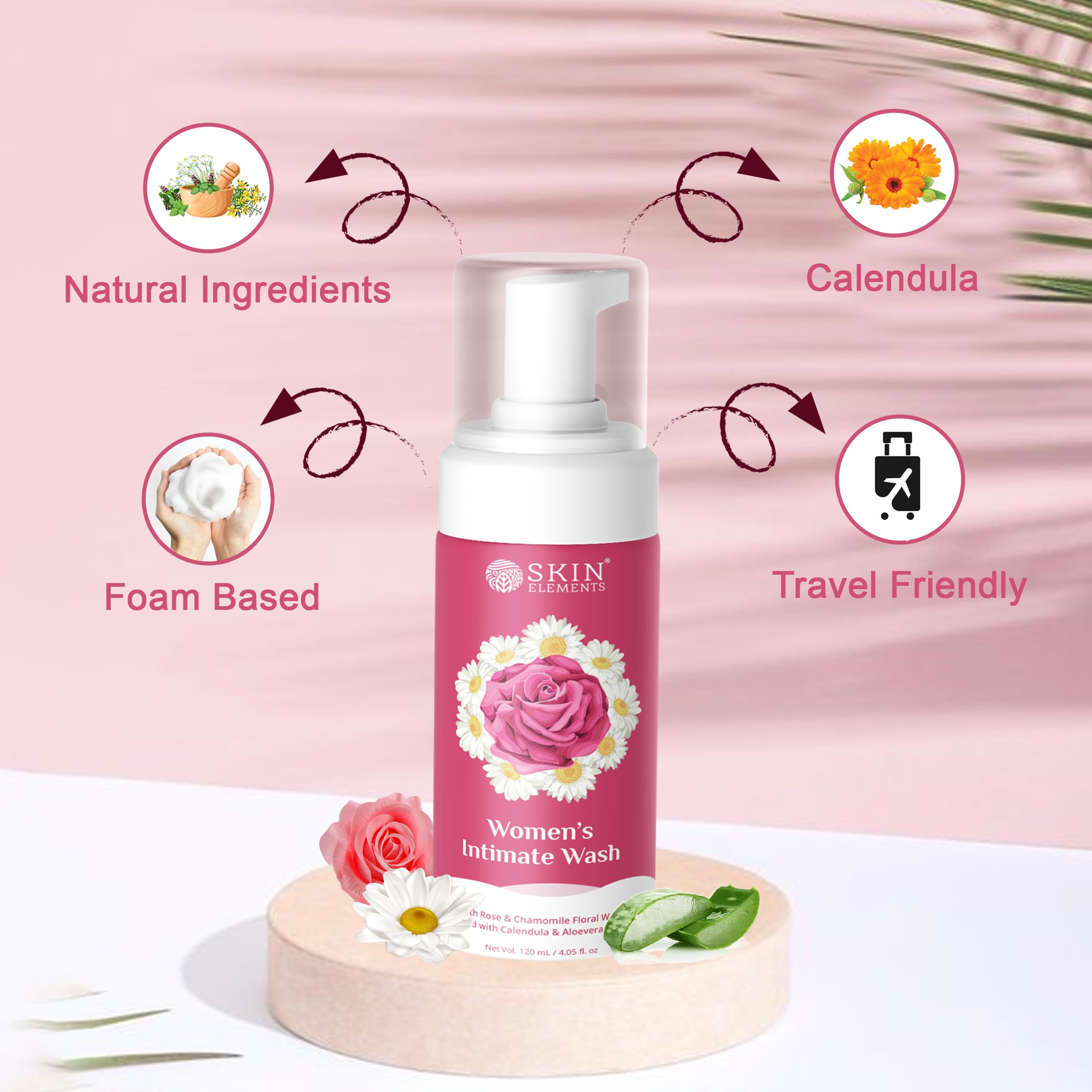 Skin Elements Intimate wash for Women (4.05 Fl Oz.) with Rose & Chamomile Water Skin Elements Au supplements