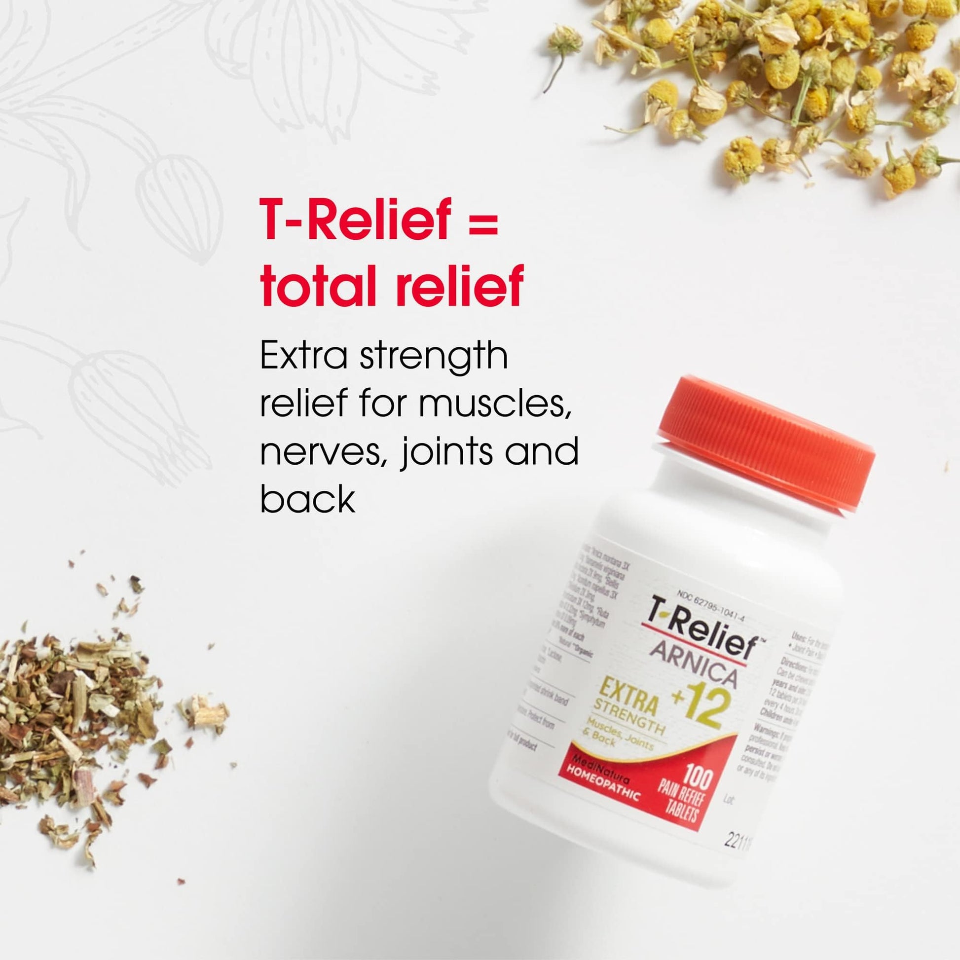 MediNatura T-Relief Extra Strength Pain Relief Arnica +12 Plant-Based Pain Relievers 100ct Tablets T-Relief Extra Strength Pain Relief 3oz Cream Bundle MediNatura Au supplements
