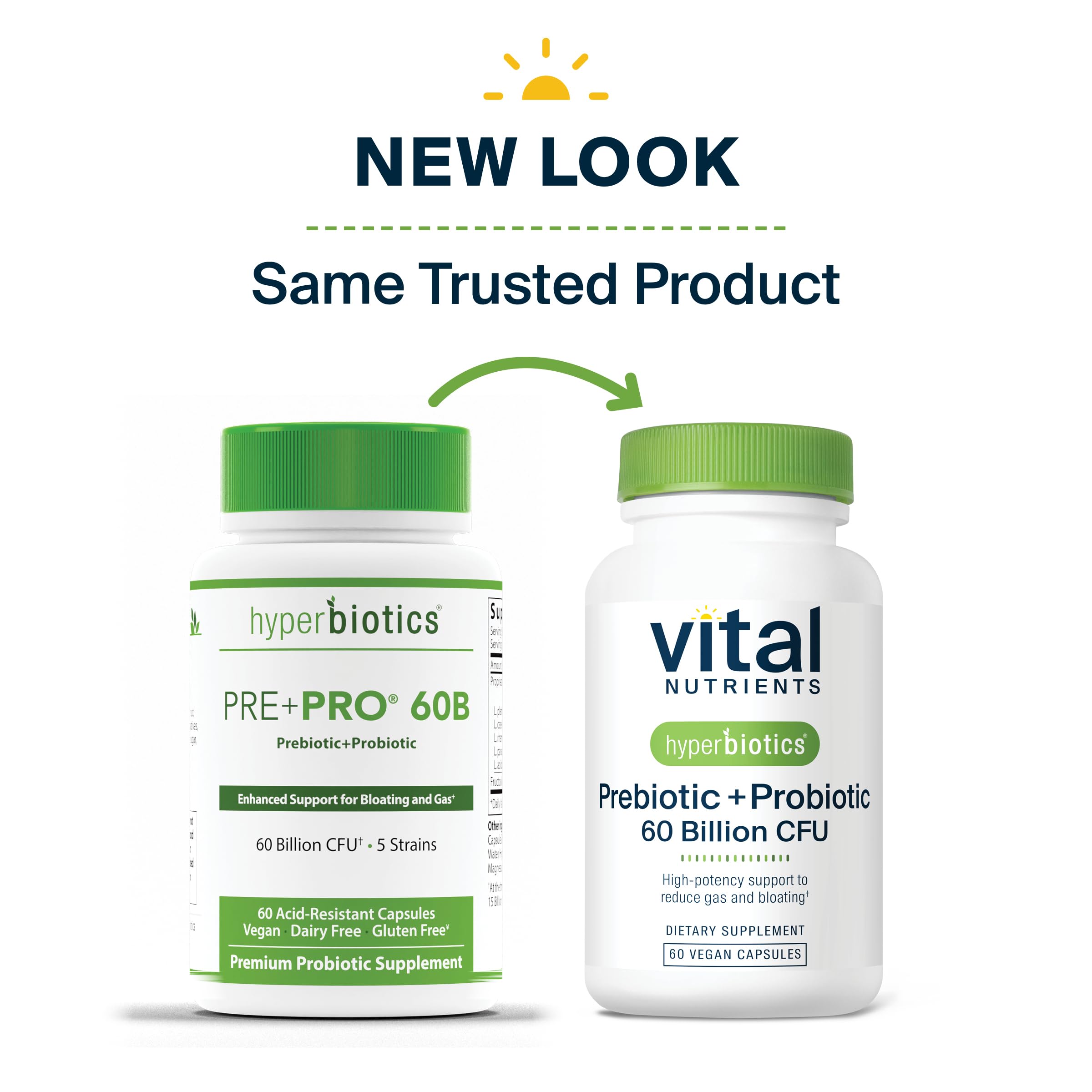 Hyperbiotics Vital Nutrients Prebiotic and Probiotic for Women and Men | 60 Billion CFU | Pre and Probiotics Supports Digestive Health, Constipation, Diarrhea, Gas & Bloating | 60 Vegan Capsules Hyperbiotics Au supplements