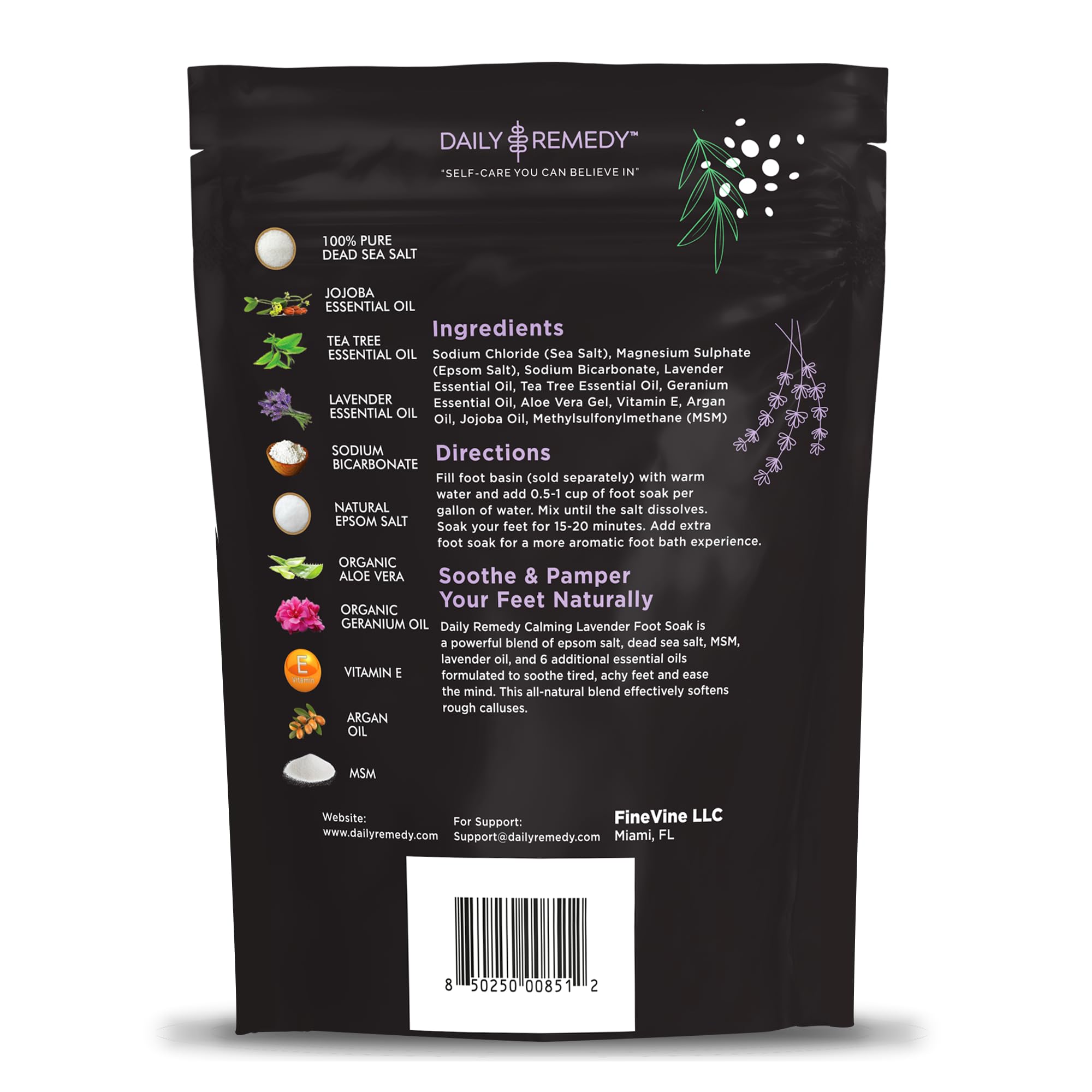 Calming Lavender Foot Soak with Epsom Salt, Made in USA, Foot Soak Soothes Sore Tired DAILY REMEDY Au supplements