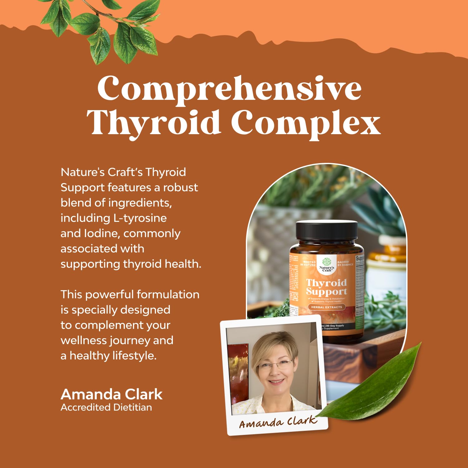 Herbal Thyroid Support Complex - Potent Kelp Iodine Supplement with L Tyrosine, Bladderwrack, Selenium & Pure Ashwagandha for Hormone Balance - Mood & Energy Dietary Pills - 60 Count Natures Craft Au supplements