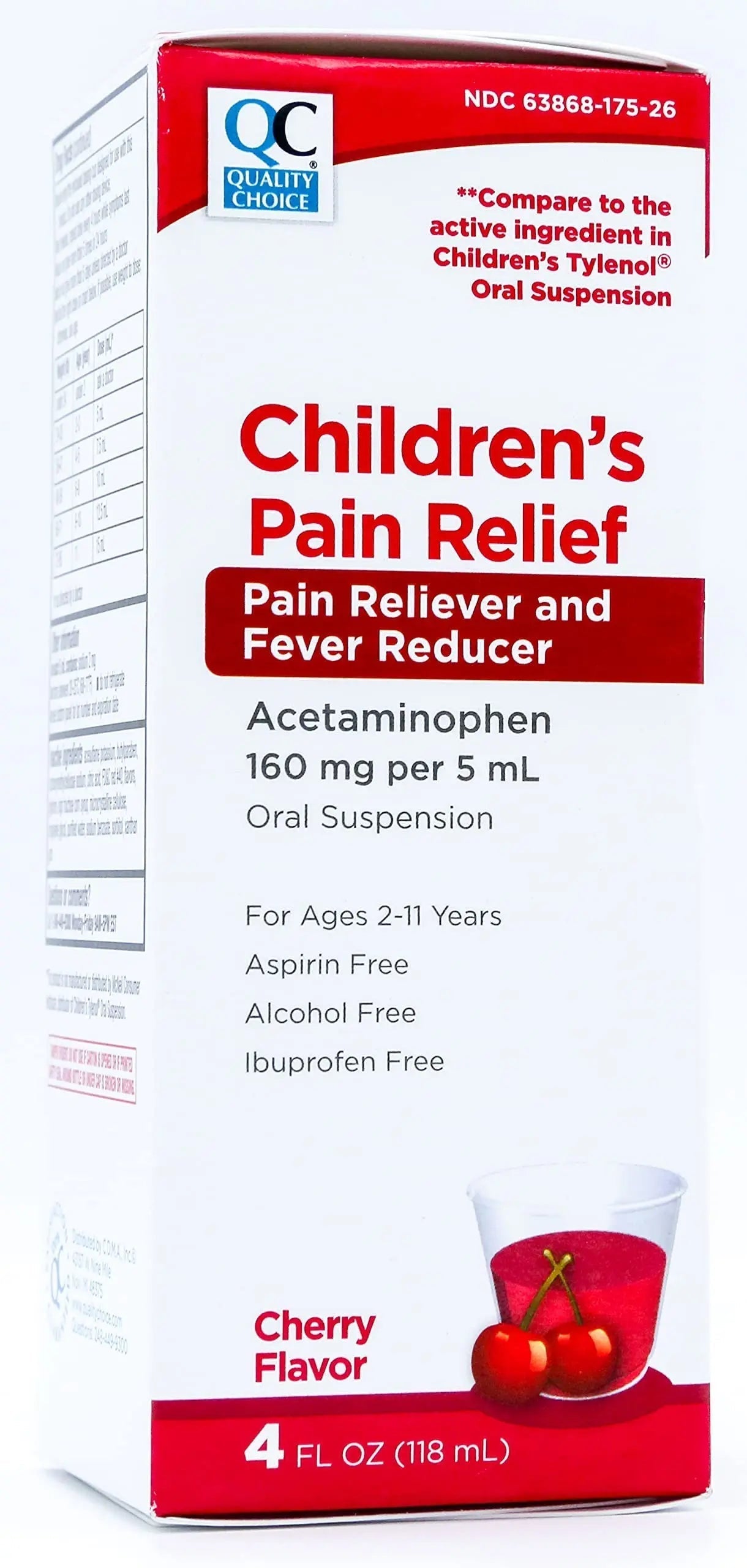 Quality Choice Children's Pain Relief & Fever Reducer for Kids, 4fl oz Acetaminophen 160mg per 5ml, Ibuprofen & Aspirin Free, Liquid Cold and Flu Medicine for Kids, Regular Strength OTC Medication Quality Choice Au supplements