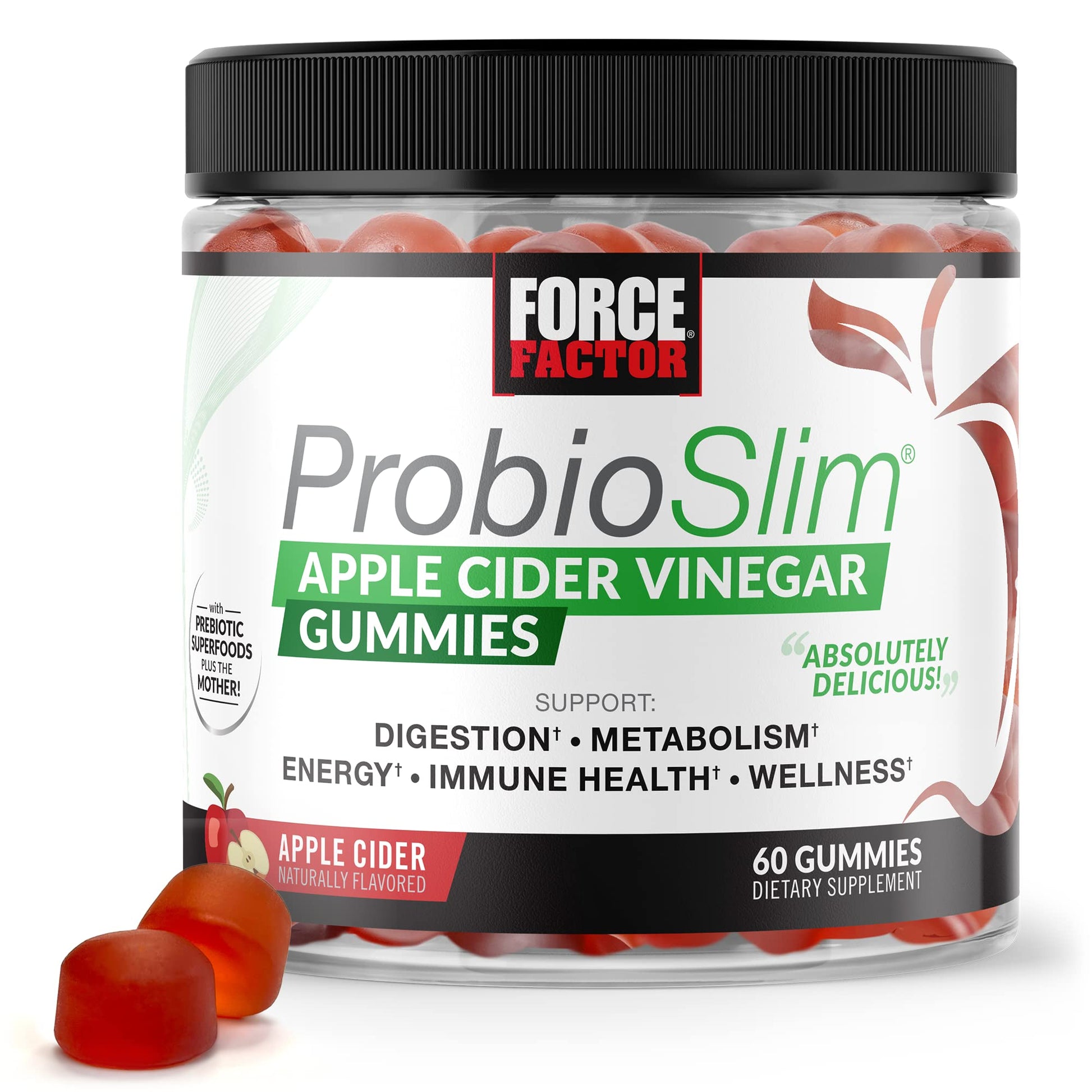 Force Factor ProbioSlim Apple Cider Vinegar Gummies with Organic LactoSpore Probiotics Force Factor Au supplements