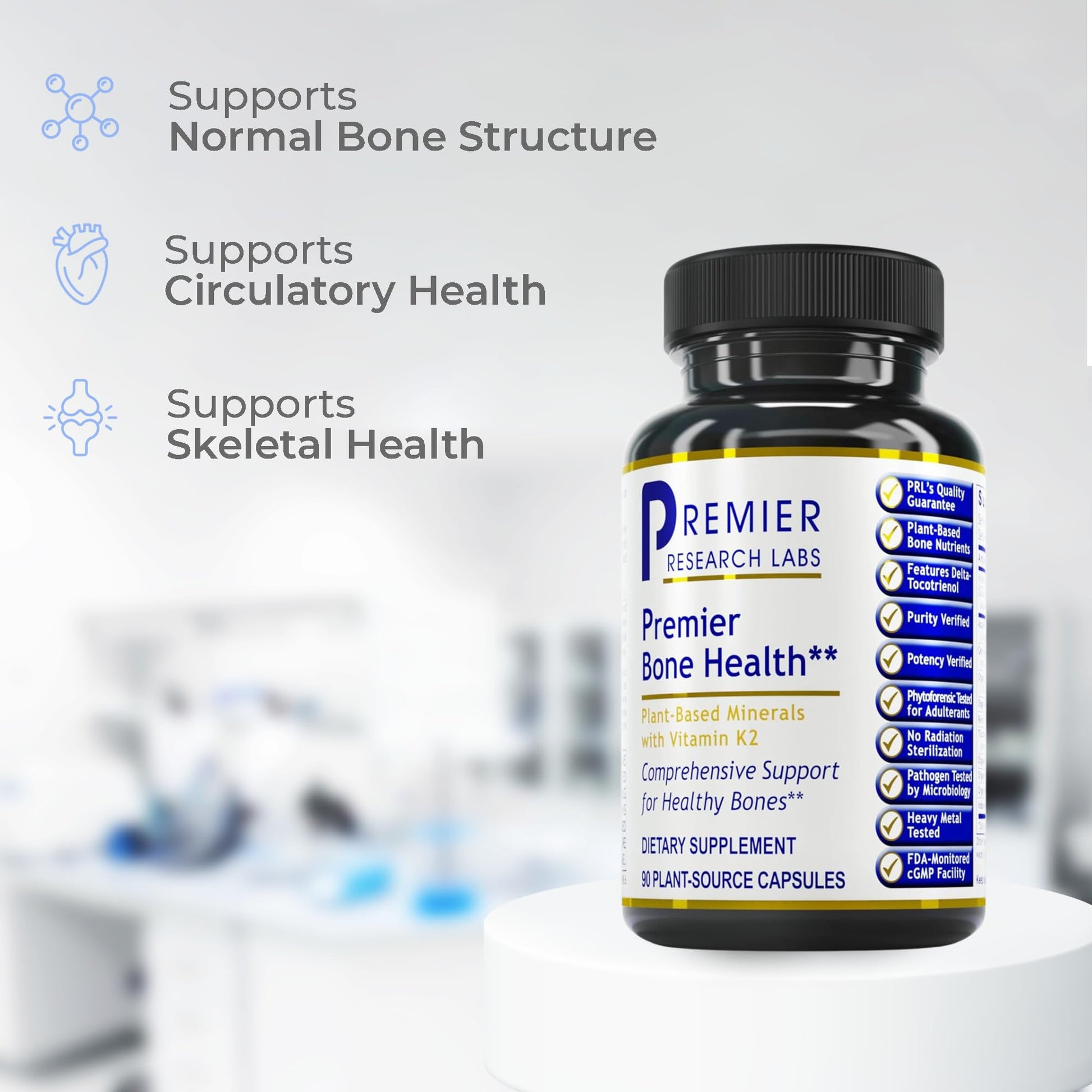 Premier Research Labs Premier Bone Health - Bone Health Vitamins, Bone Strength Supplement for Women & Men, Calcium Supplement with Vitamin K2, Healthy Bone Support - 90 Capsules Premier Research Labs Au supplements