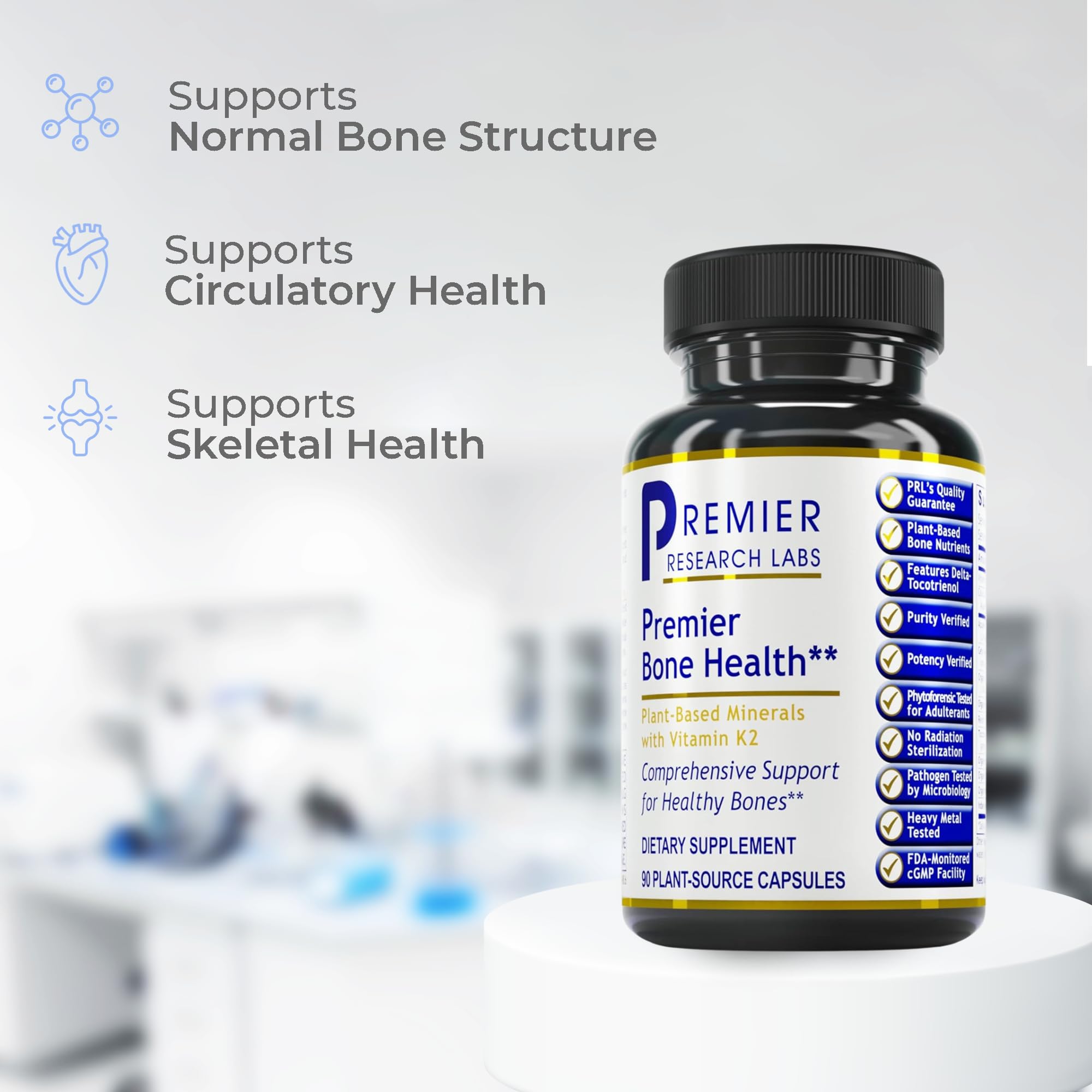 Premier Research Labs Premier Bone Health - Bone Health Vitamins, Bone Strength Supplement for Women & Men, Calcium Supplement with Vitamin K2, Healthy Bone Support - 90 Capsules Premier Research Labs Au supplements