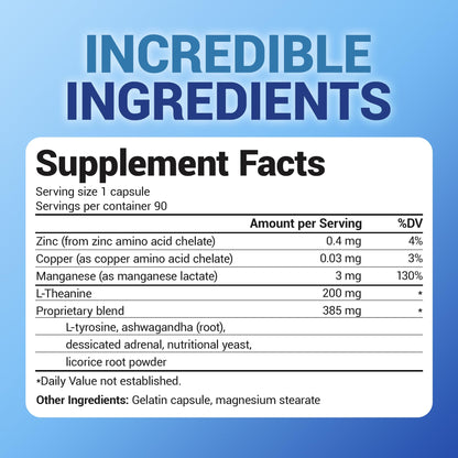 Dr. Berg L-Theanine 200mg - Includes Zinc, Copper, L-Tyrosine, & Ashwagandha – L-Theanine Supplement Adrenal Support - for Relaxation, Stress Relief, and Mental Clarity* – 90 Gelatin Capsules Dr. Berg NutritionalsUS supplements