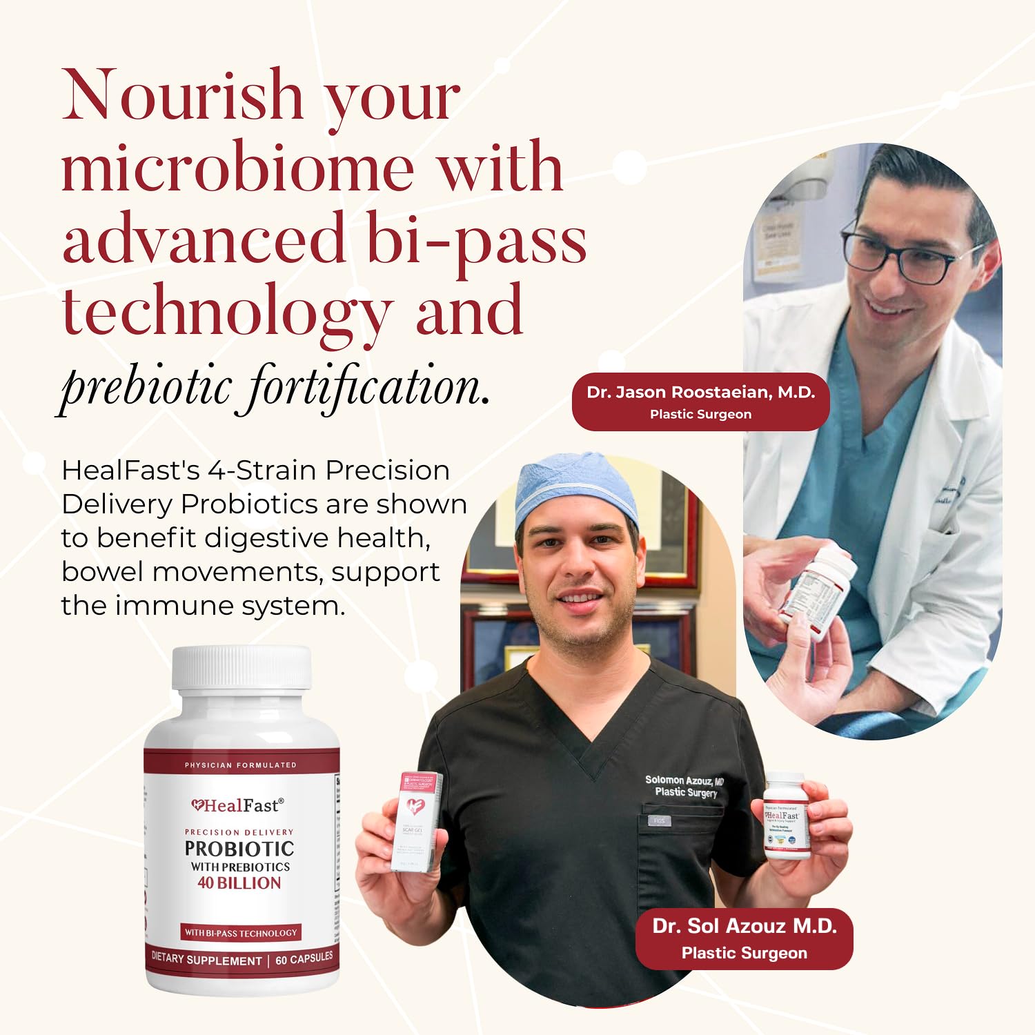 HealFast Physician Formulated Probiotic Supplement - 40 Billion CFU - Live Prebiotics and Probiotics for Men and Women - Probiotics for Gut Health - Non-GMO and Vegan - 30 Day Supply HealFast Au supplements