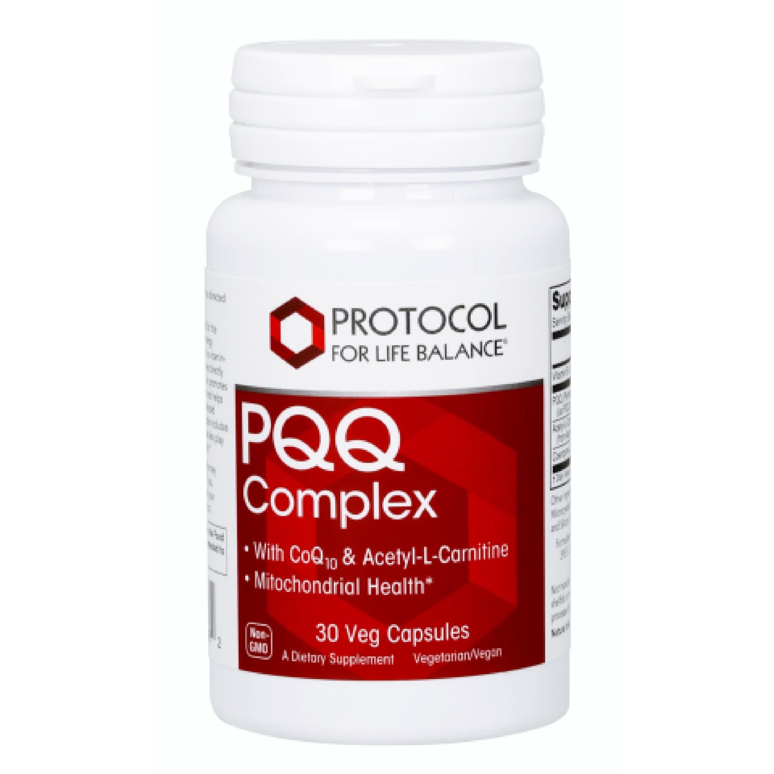 PROTOCOL FOR LIFE BALANCE PQQ Complex - Mitochondrial Health - with CoQ10 & L Carnitine - B Vitamin - Supplement for Energy - 30 Veg Caps PROTOCOL FOR LIFE BALANCE Au supplements