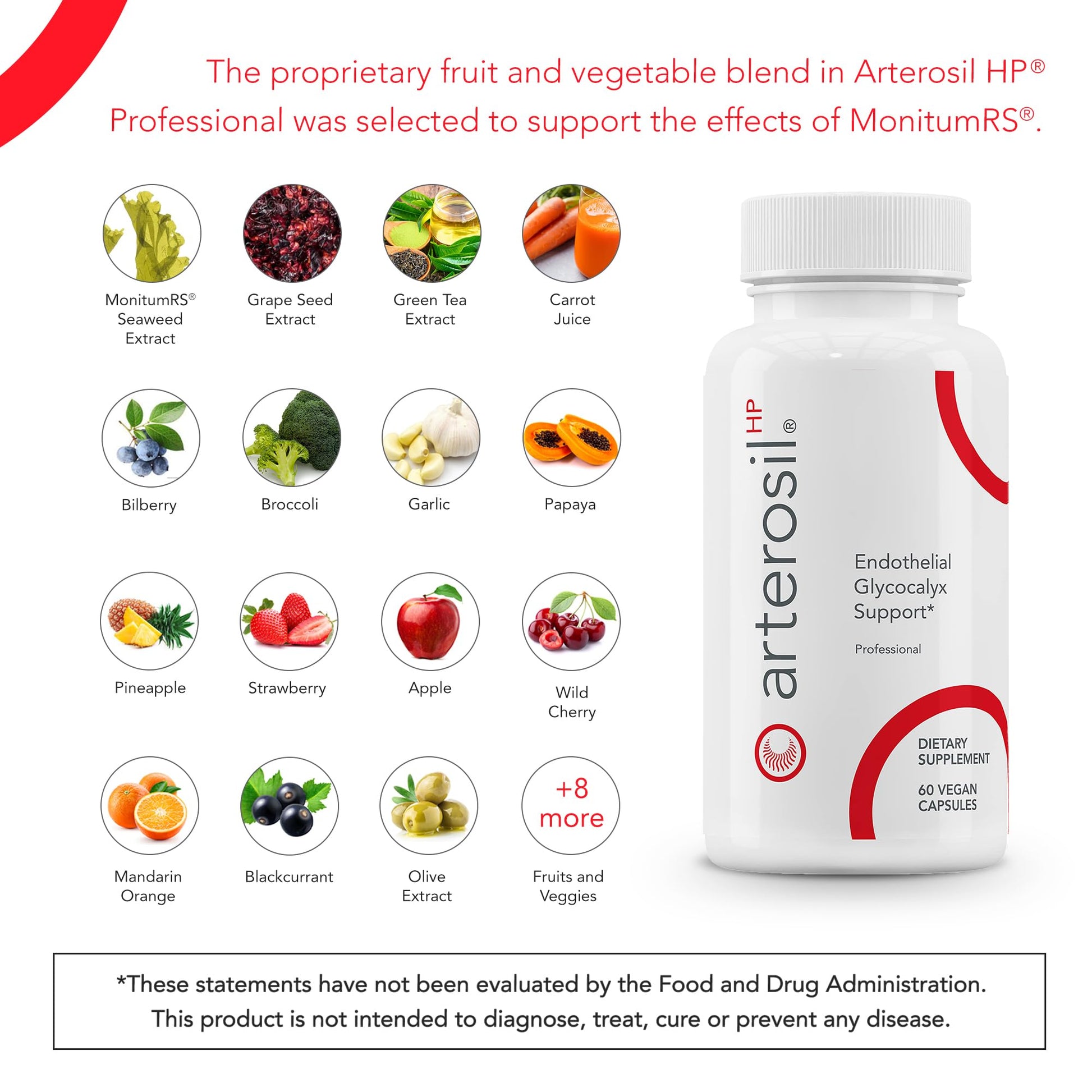 Calroy Health Sciences Arterosil HP Professional - Endothelial Glycocalyx Support - Heart Health Support - Artery Health Support - Circulation Support – MonitumRS® Rhamnan Sulfate - Monostroma Nitidum Calroy Health Sciences Au supplements