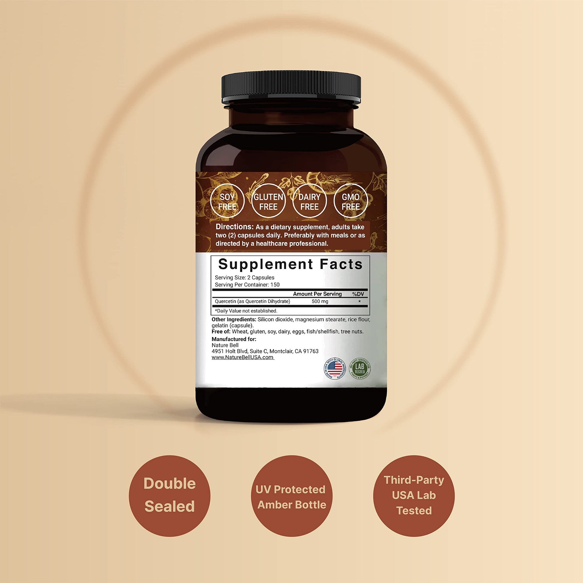 NatureBell Quercetin 500mg Per Serving | 300 Capsules, Ultra Strength Quercetin NatureBell Au supplements