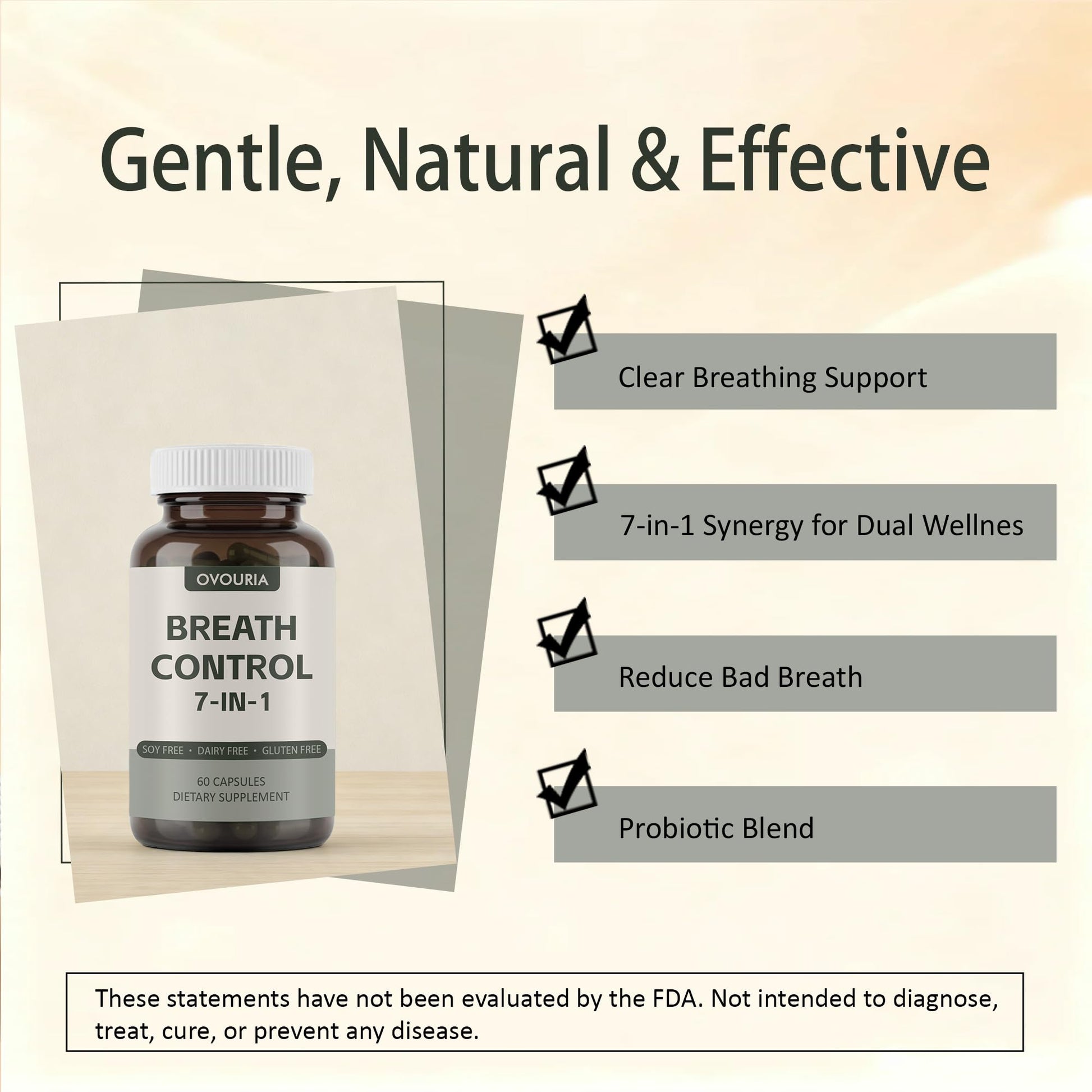 TANSPRESSO ovouria Breath & Gut Balance Capsules - 7-in-1 Formula with Probiotics, Zinc Gluconate & Magnesium Citrate for Fresh Breath, Chronic Halitosis Relief & Digestive Wellness, 60 Count(1pc) TANSPRESSO Au supplements