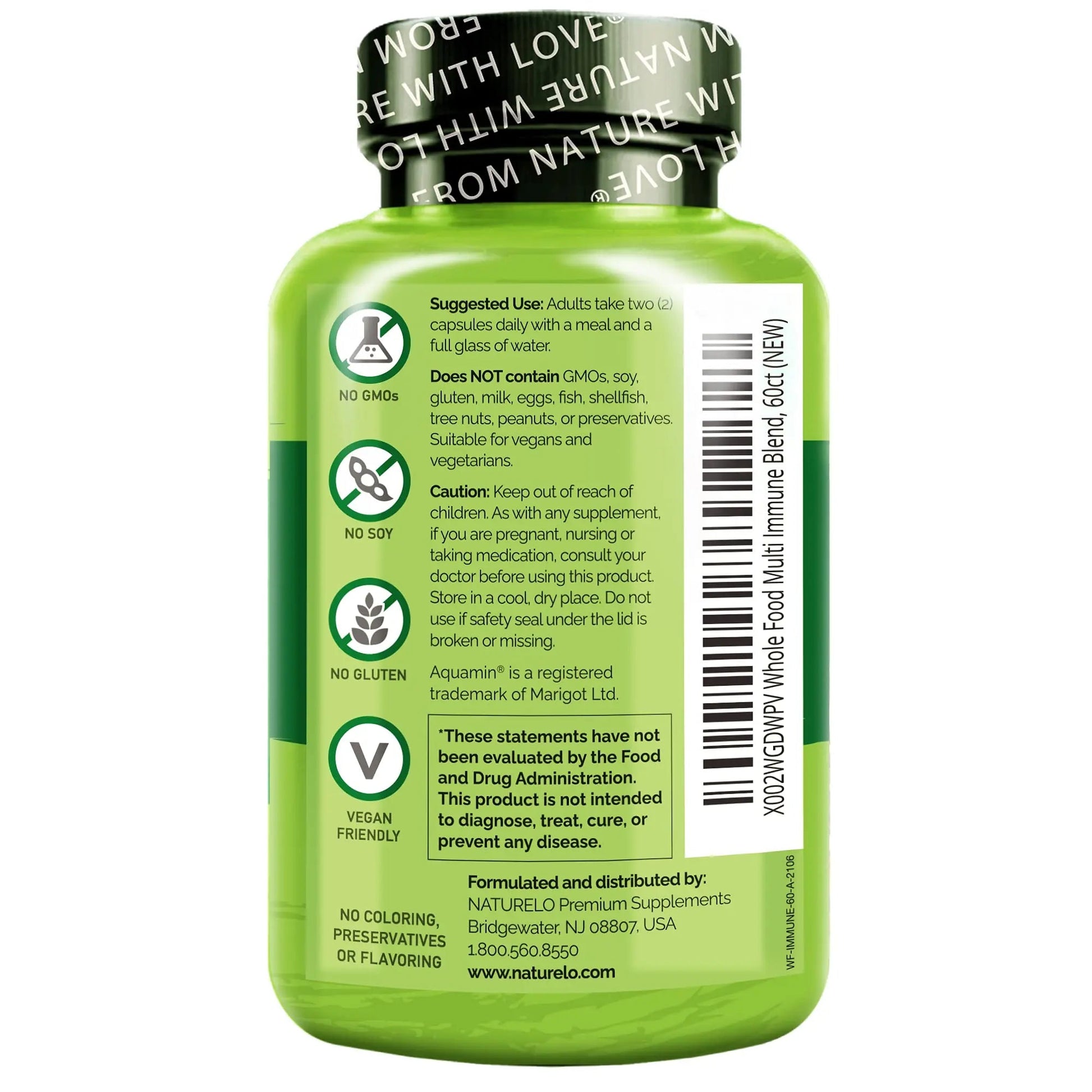 NATURELO Whole Food Multivitamin + Immune Blend with Elderberry & Mushrooms - Complete Multivitamin with Extra Immune Support NATURELO Au supplements