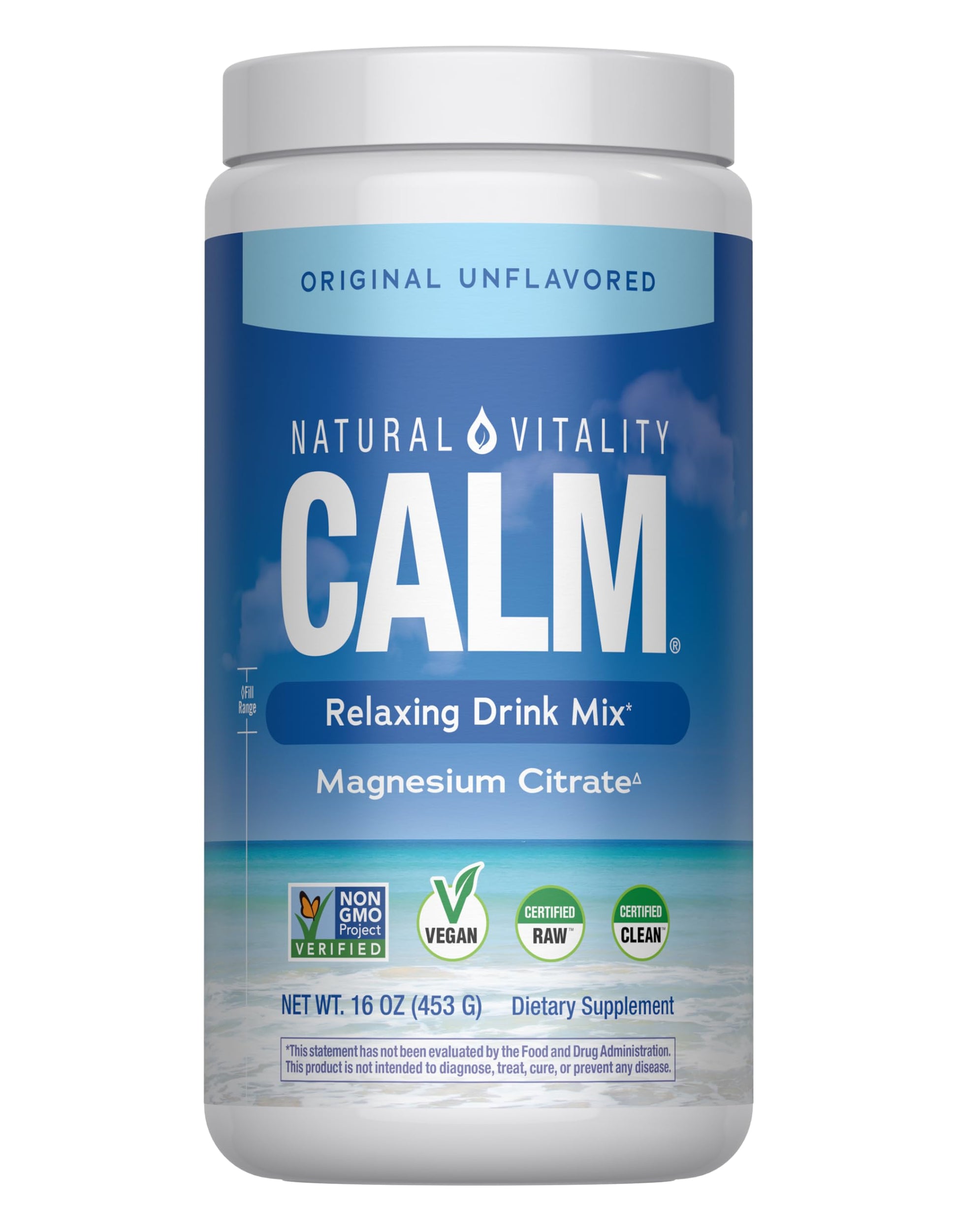 Natural Vitality Calm, Magnesium Supplement, Anti-Stress Drink Mix Powder, Gluten Free, Vegan, & Non-GMO, Original Unflavored, 16 oz Natural Vitality Au supplements