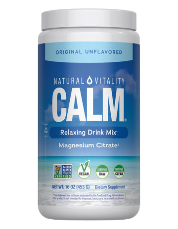 Natural Vitality Calm, Magnesium Supplement, Anti-Stress Drink Mix Powder, Gluten Free, Vegan, & Non-GMO, Original Unflavored, 16 oz Natural Vitality Au supplements